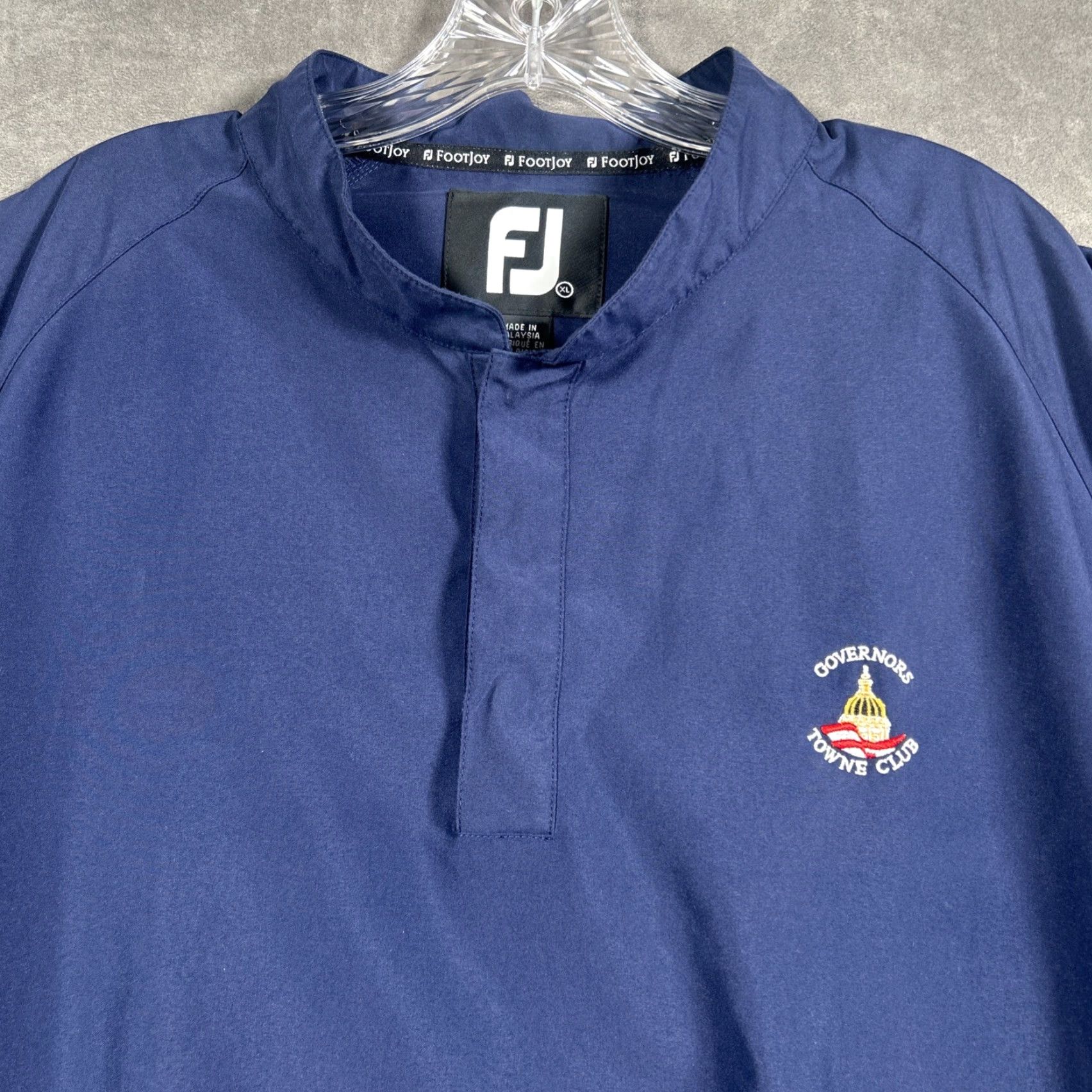 Footjoy FootJoy Governors Club Golf Mens Performance Jacket Pullover 1/4 Zip XL Blue Windbreaker Regular Size Jacket Mens Blue FootJoy Size US XL / EU 56 / 4 - 3 Thumbnail