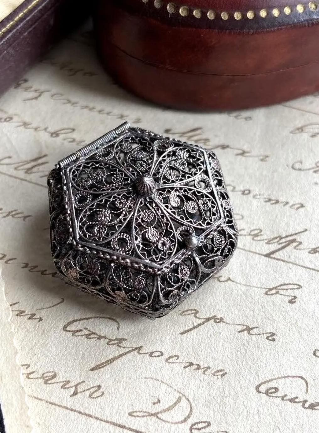 Vintage Vintage Christian Silver 800 Filigree Rosary Box 9.5g Size ONE SIZE - 4 Thumbnail