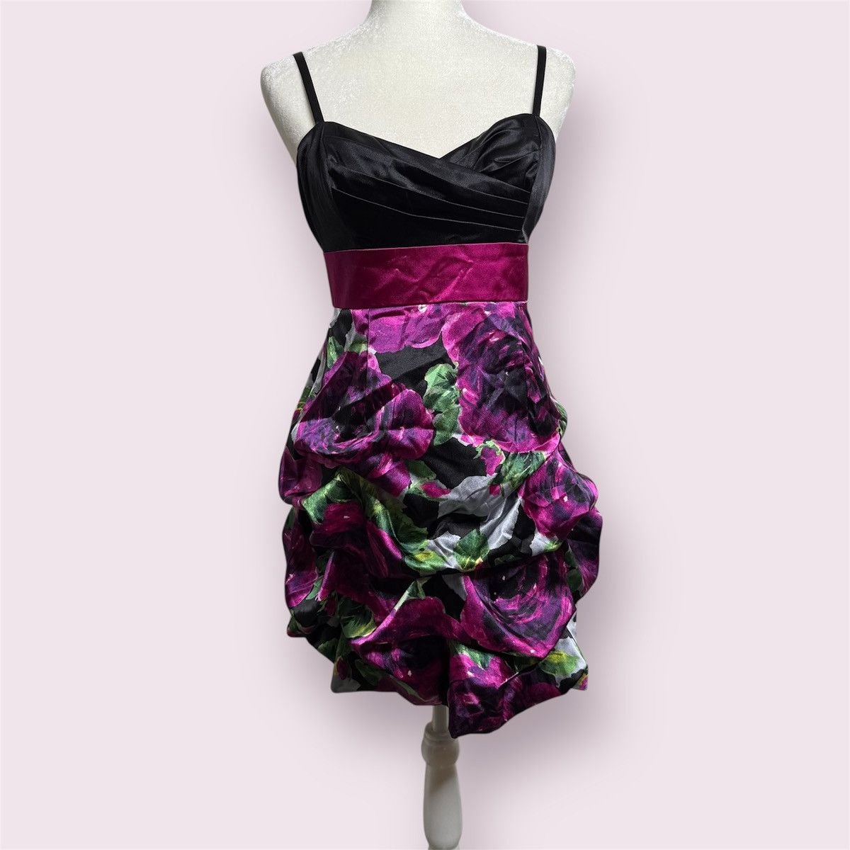 Vintage IZ Beyer Y2K Floral Bubble Dress Juniors Sz 11 Prom Party Size L / US 10 / IT 46 - 2 Thumbnail