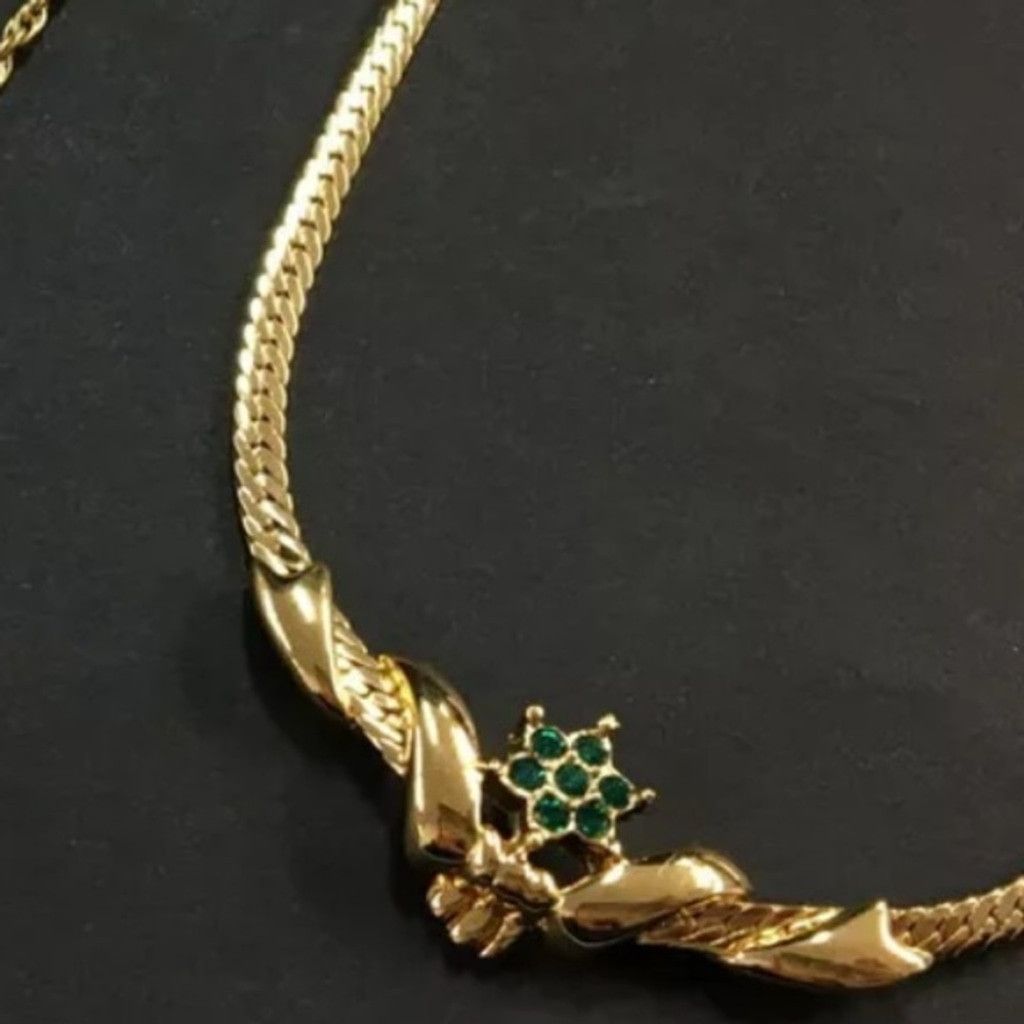 Nina Ricci Nina Ricci gold and green emerald crystal necklace Size ONE SIZE - 6 Thumbnail