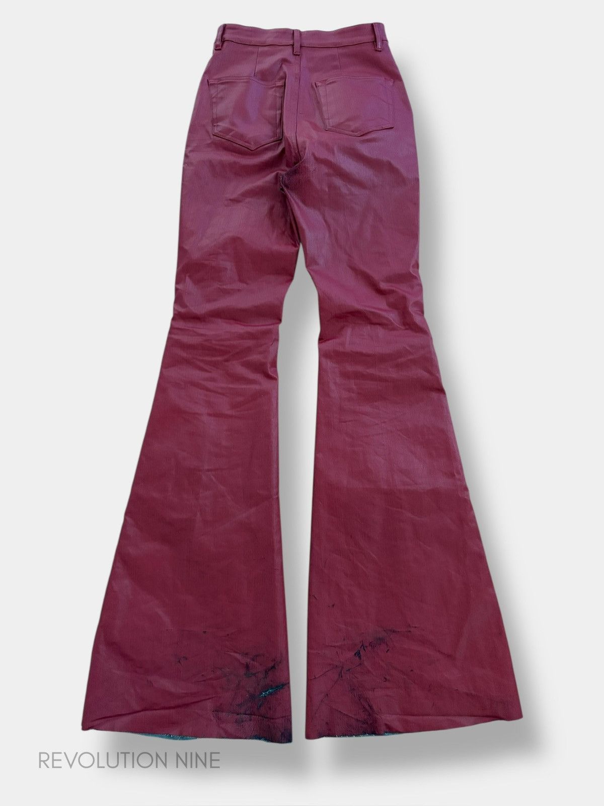 Rick Owens Rick Owens SS24 coated cardinal red bolan bootcut denim Size US 27 - 2 Thumbnail
