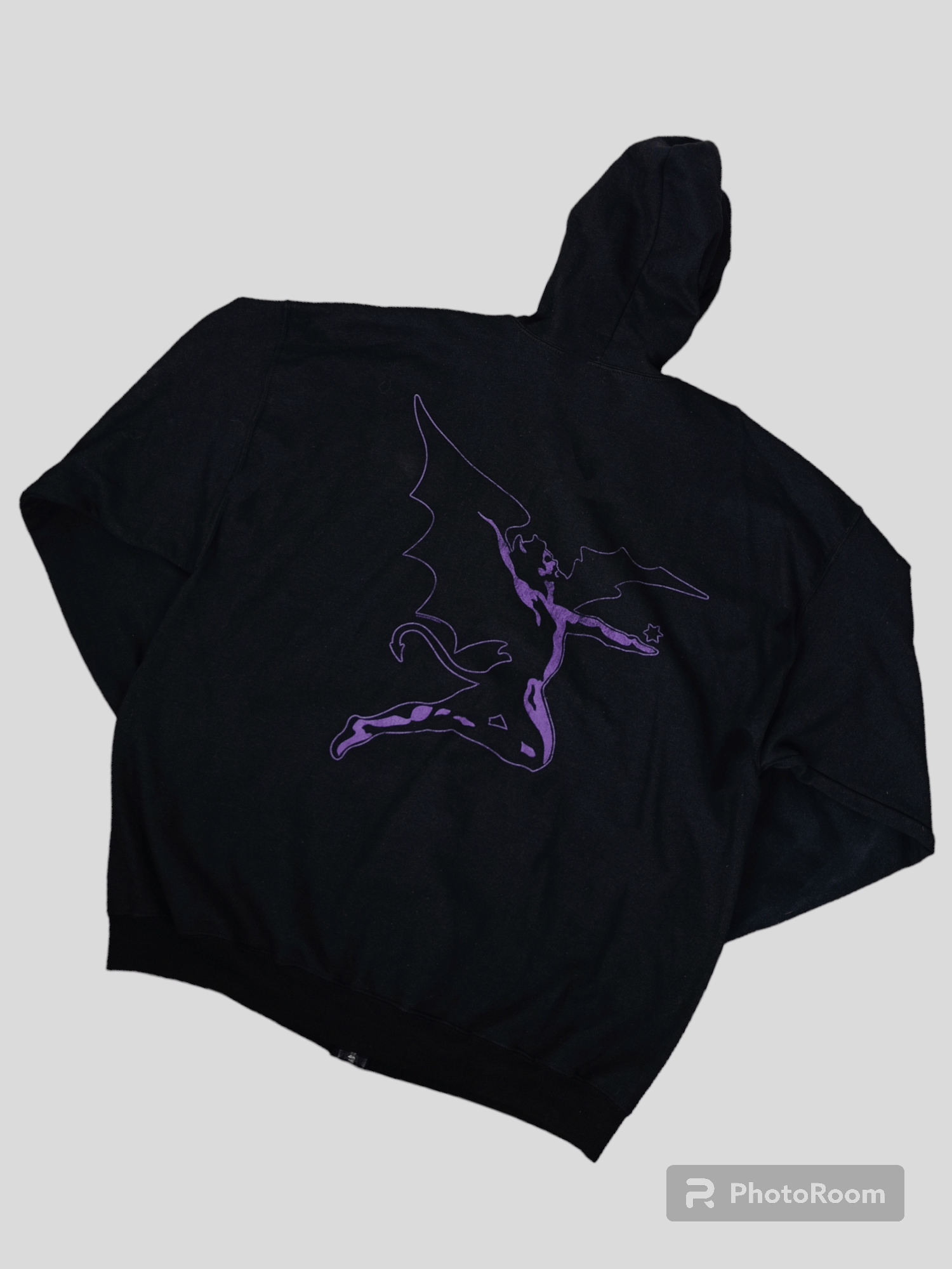 Image of Black Sabbath x Gildan Black Sabbtah Ozzy Osbourne Heavy Metal Band Hoodie in Black Purple (Size 2X