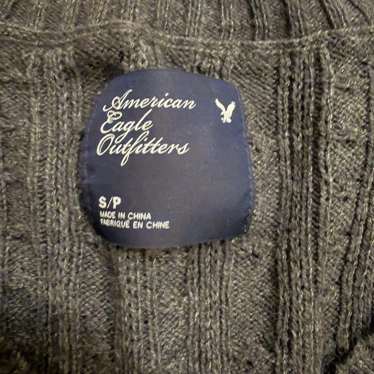 American Eagle Outfitters VTG Y2K American Eagle Cable Knit V Neck Grey Long Sleeve S Size S / US 4 / IT 40 - 4 Thumbnail
