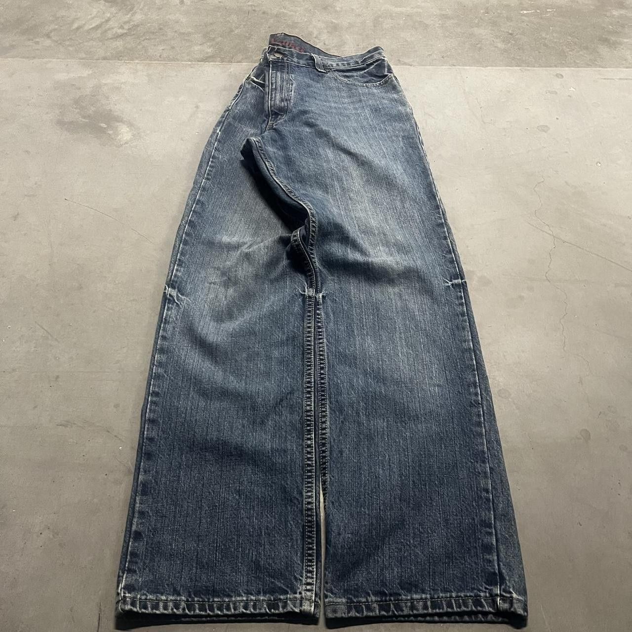 Vintage Crazy Vintage Y2K/2000s Baggy Grunge Streetwear Style Medium Wash Red Camel Denim Jeans! Size US 36 / EU 52 - 3 Thumbnail