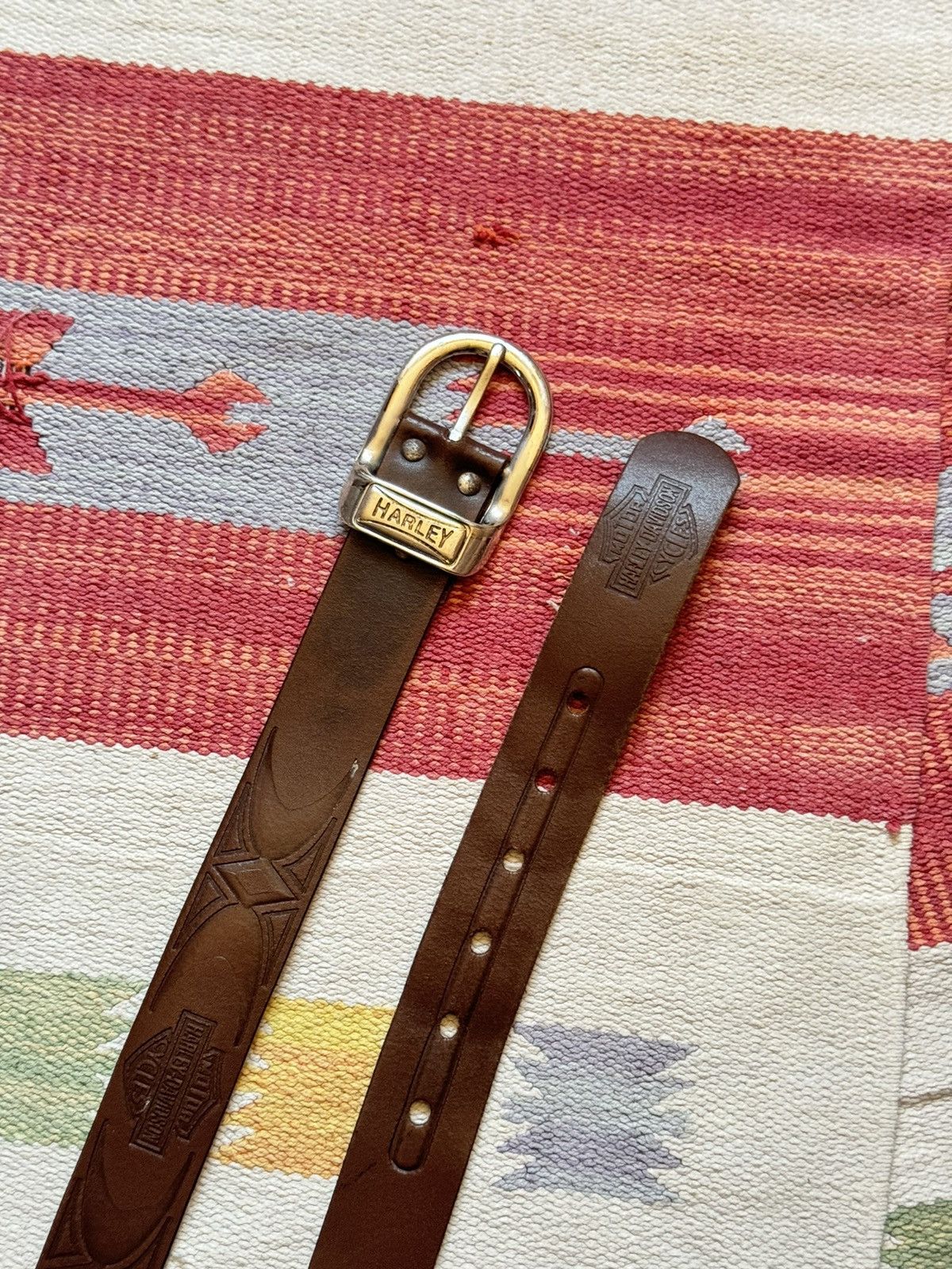 Genuine Leather Vintage 90s Women’s Harley Davidson y2k Genuine Leather Belt Size ONE SIZE - 8 Thumbnail