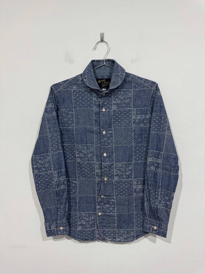 Designer Customellow Bandana Patchwork Shirt Size US M / EU 48-50 / 2 - 1 Thumbnail