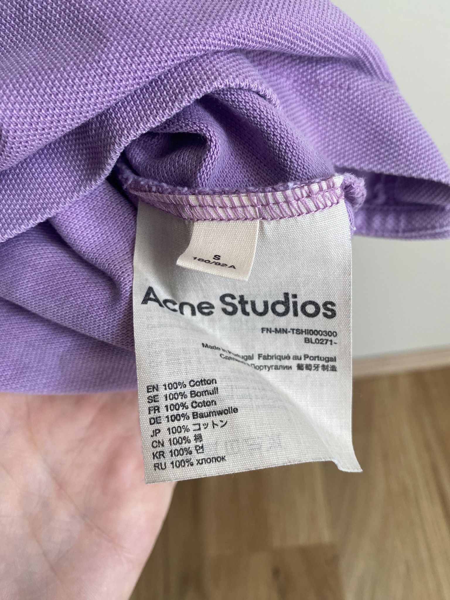 Acne Studios $300 - Cotton Polo Shirt - Washed Lilac Size US S / EU 44-46 / 1 - 13 Thumbnail