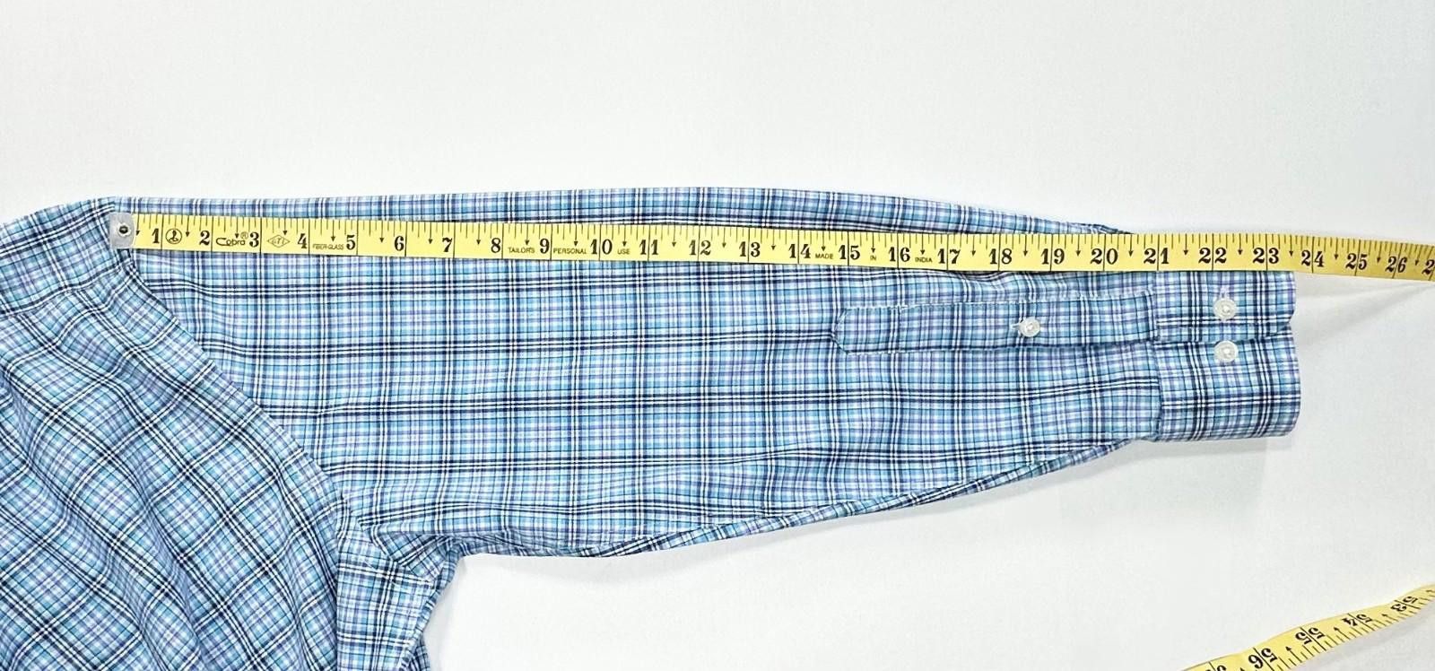 Lauren Ralph Lauren Ralph Lauren Stretch Plaid Button Down Blue Men L 16.5-32/33 Size US L / EU 52-54 / 3 - 5 Thumbnail