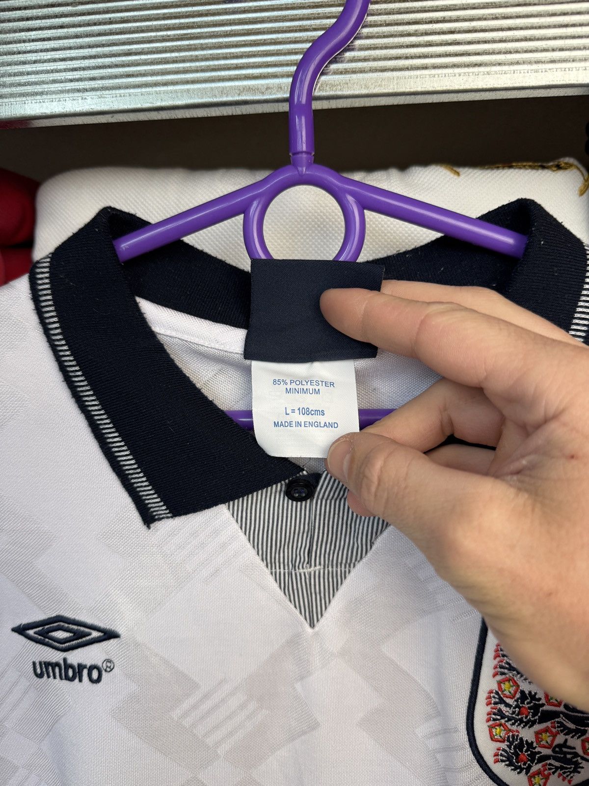 Umbro Vintage 00s Umbro England Soccer tee Blockore Drill Size US L / EU 52-54 / 3 - 8 Thumbnail