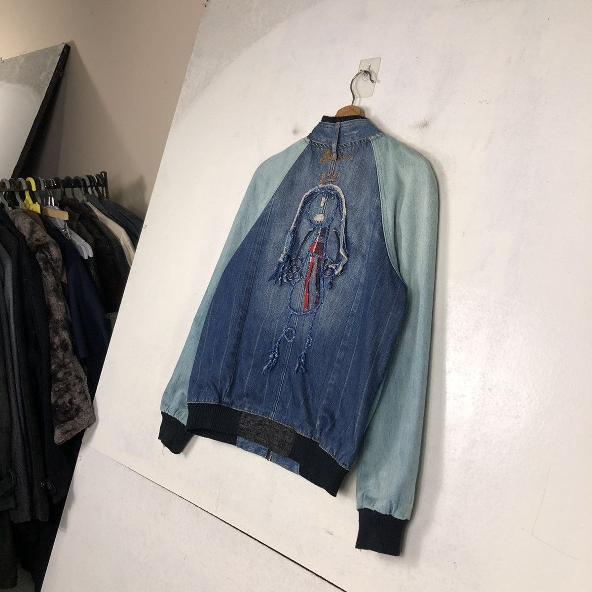 Japanese Brand 📌VINTAGE BOMBER DENIM JACKET INDIGO DESIGN DESIGUAL Size US S / EU 44-46 / 1 - 11 Thumbnail
