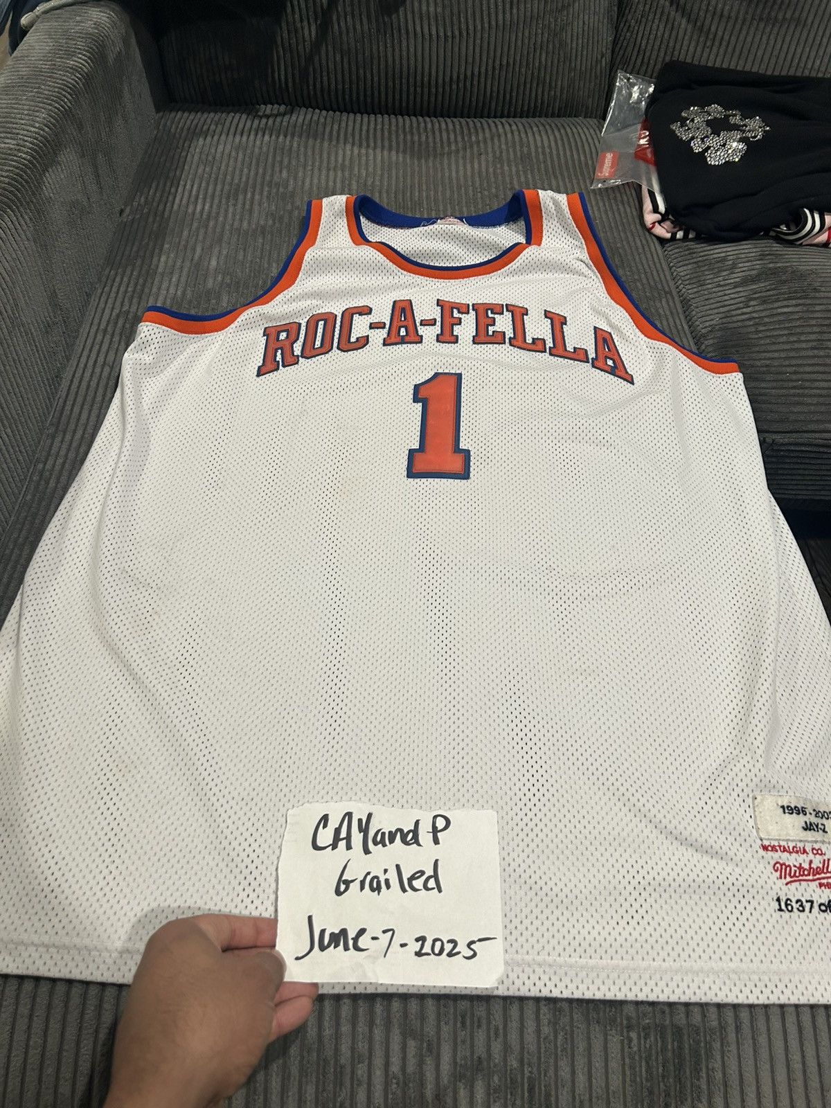 Mitchell & Ness VINTAGE JAY-Z S.CARTER ROC-A-FELLA 1996-2003 MITCHELL & NESS Size US XXL / EU 58 / 5 - 1 Thumbnail