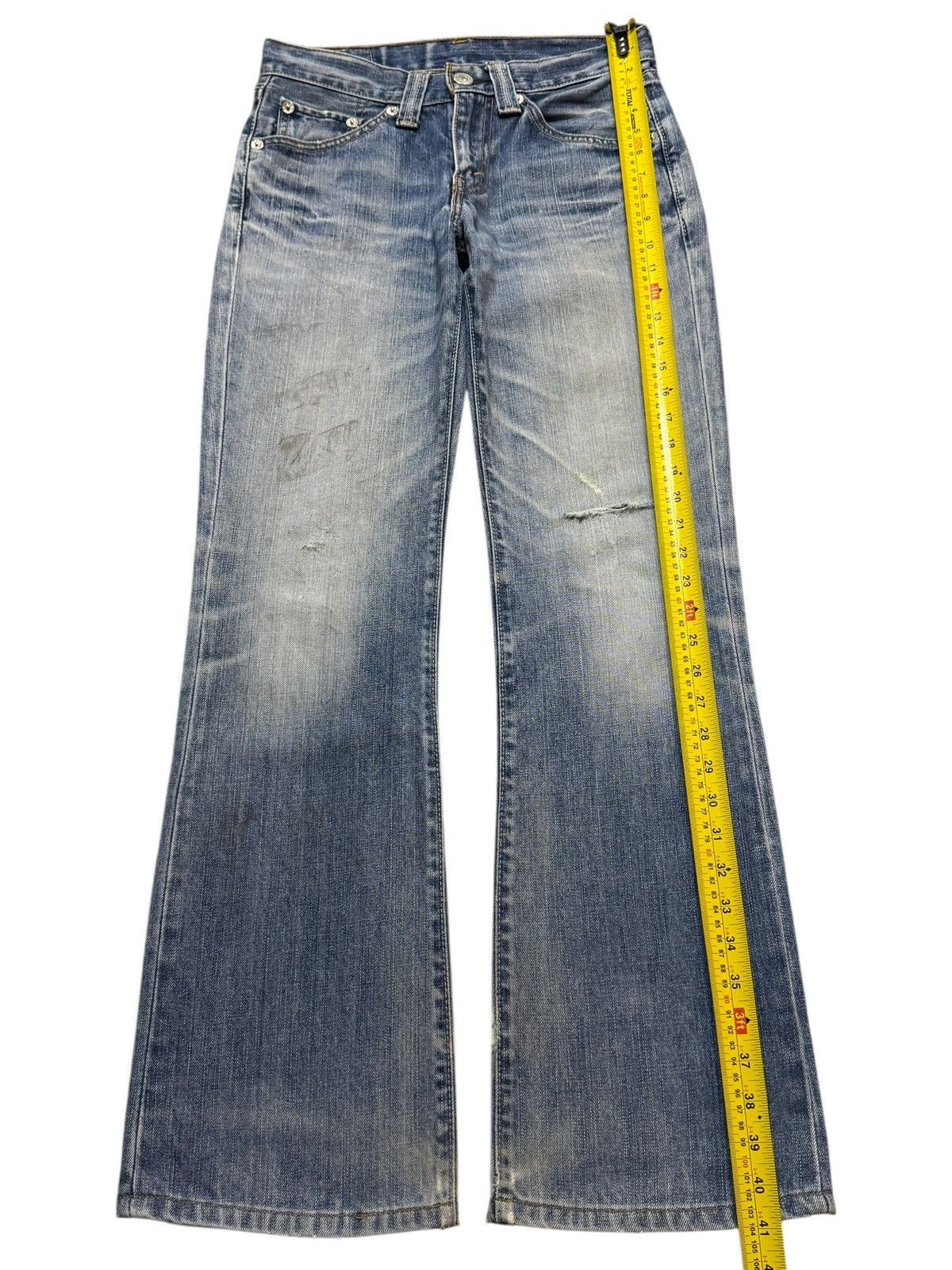 Levi's Vintage Y2K Levis 708 Faded Wash Whiskers Wide Leg Bootcut Size US 30 / EU 46 - 11 Thumbnail