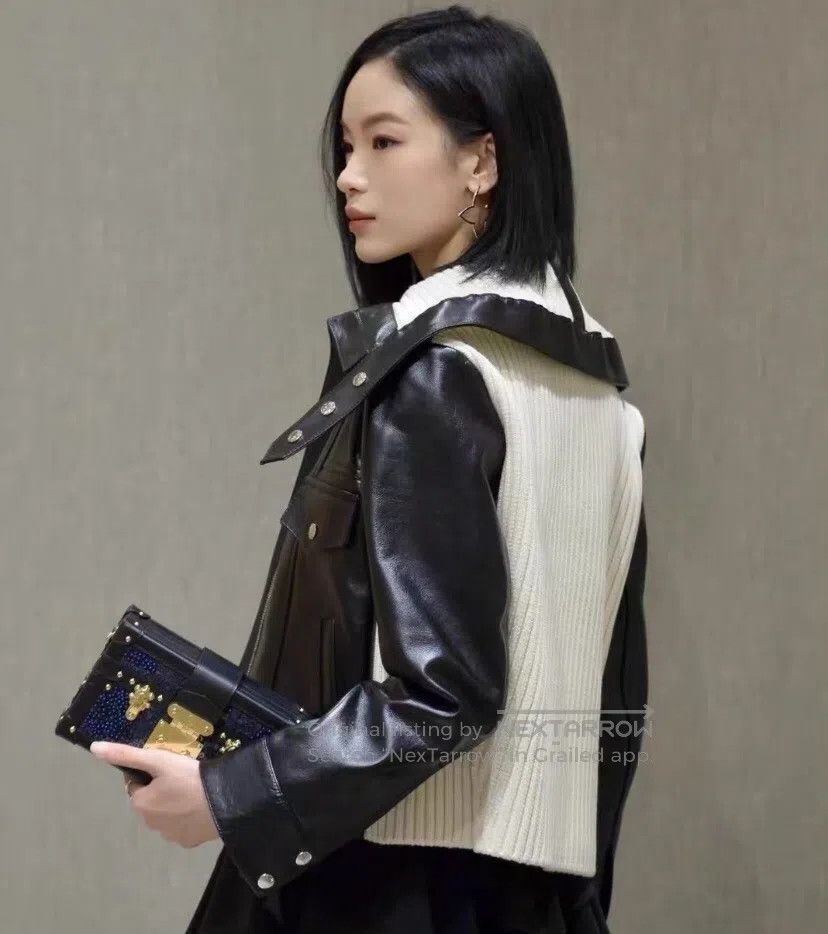 Louis Vuitton Louis Vuitton Black Lapel Sheepskin Long Sleeve Knit Patch Size XXS / US 00 / IT 34 - 8 Thumbnail