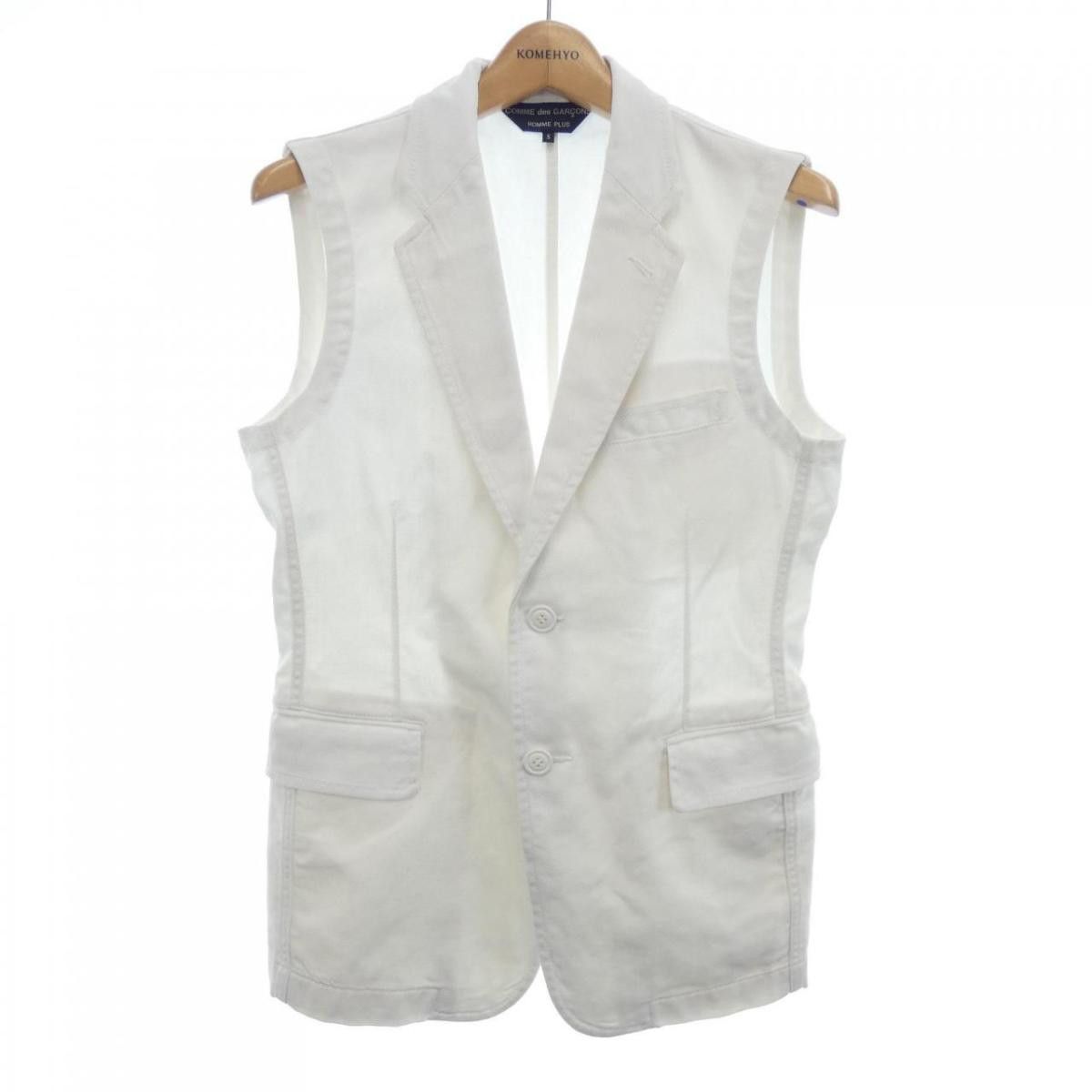 Comme des Garcons Vest Plain Tailored Cotton White Size US S / EU 44-46 / 1 - 1 Thumbnail