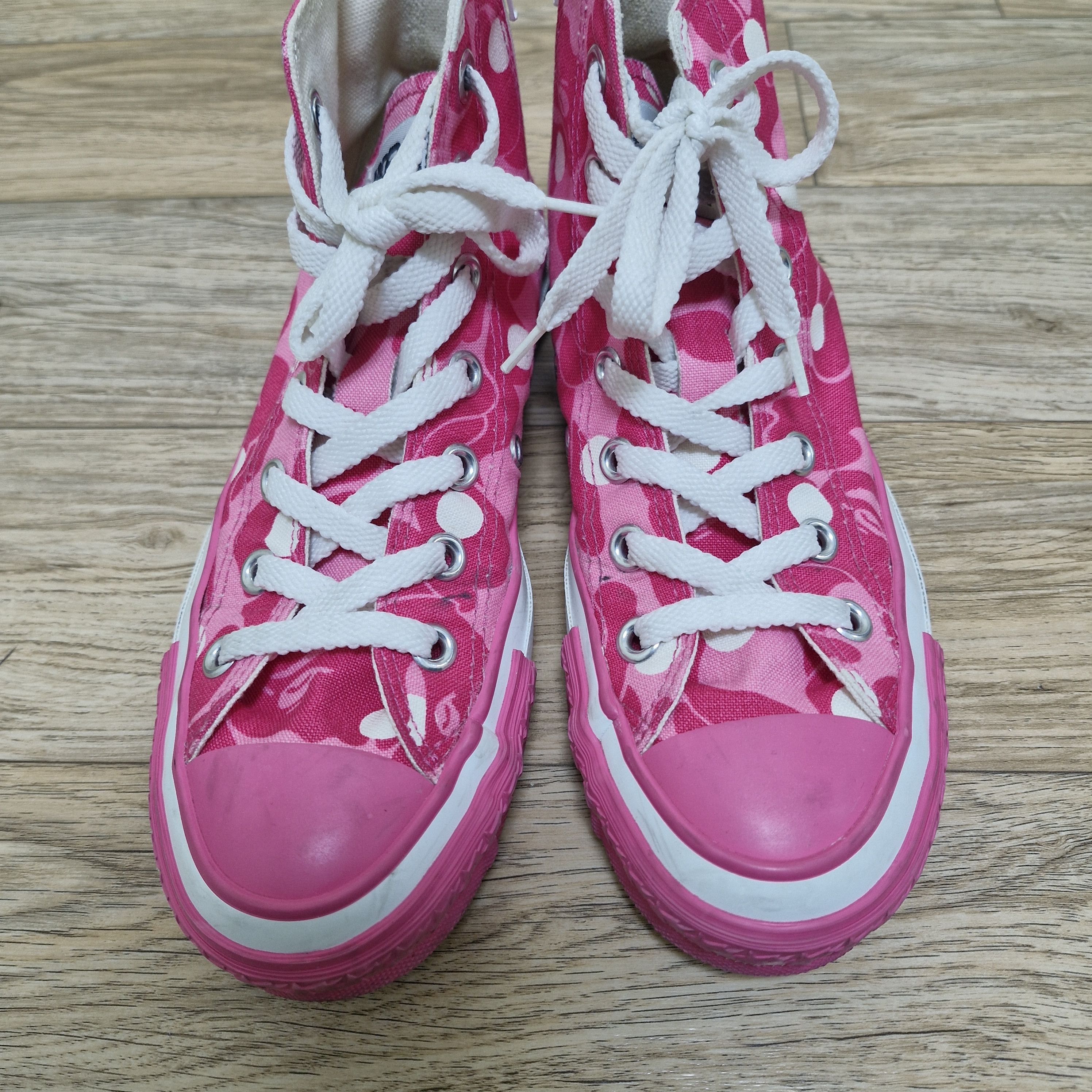 Bape BAPE BAPESTA Converse Polka Dot Pink Camo High Sneakers Size US 5 / EU 37 - 2 Thumbnail