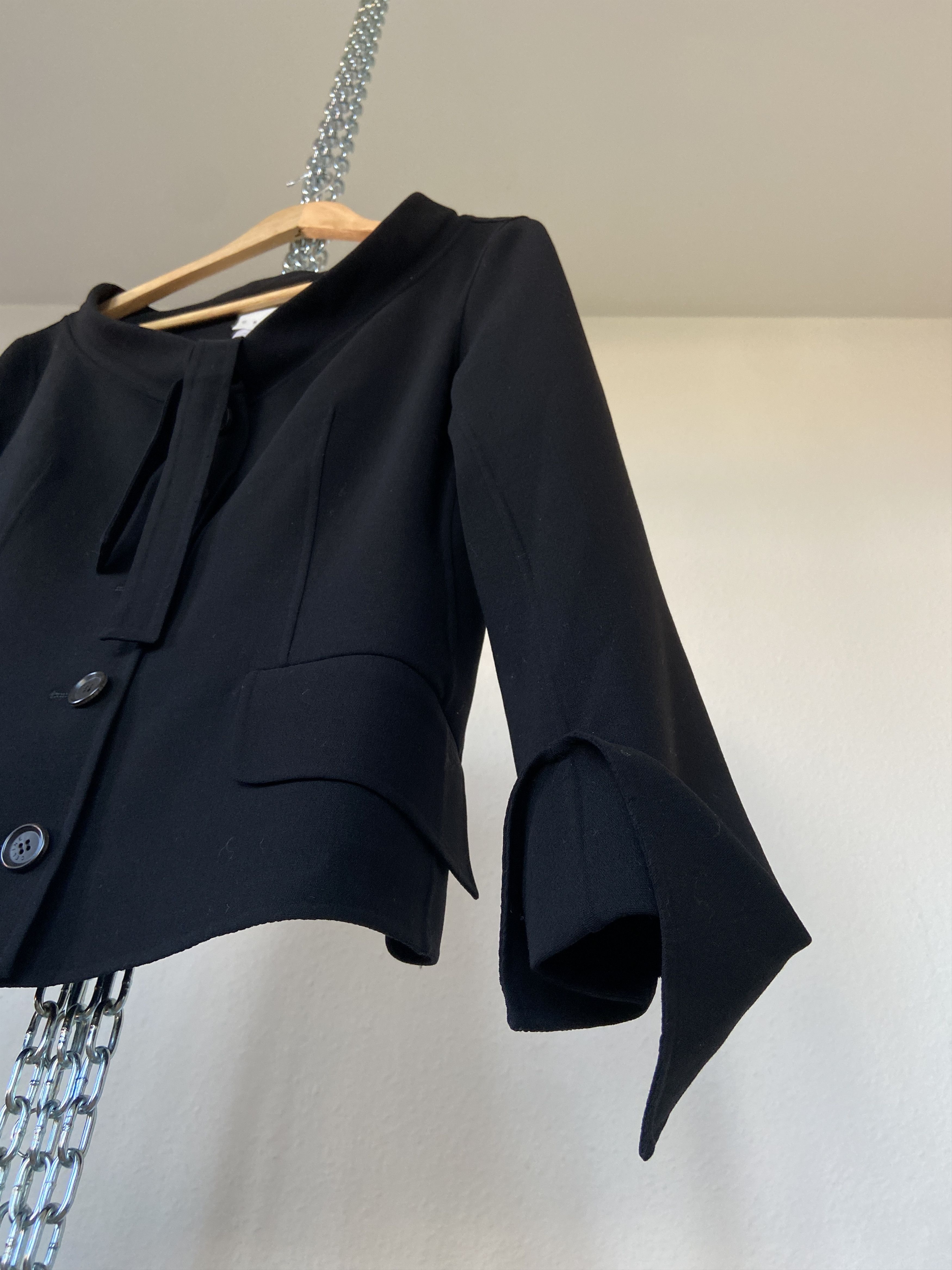 Celine Celine wool black blazer Size S / US 4 / IT 40 - 8 Thumbnail