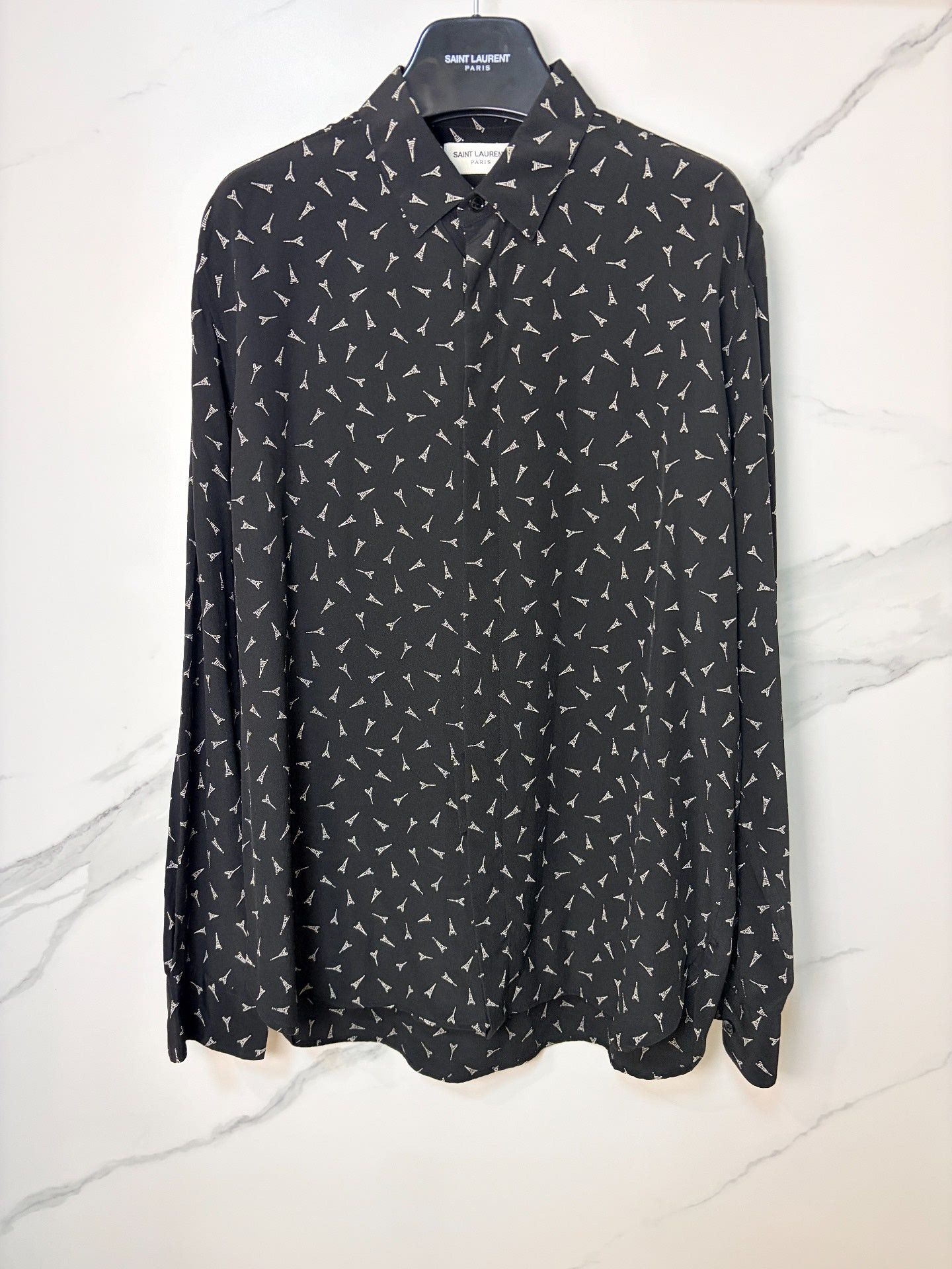 Saint Laurent Paris Saint Laurent Silk Eiffel Tower Shirt 42 Size US XS / EU 42 / 0 - 1 Thumbnail