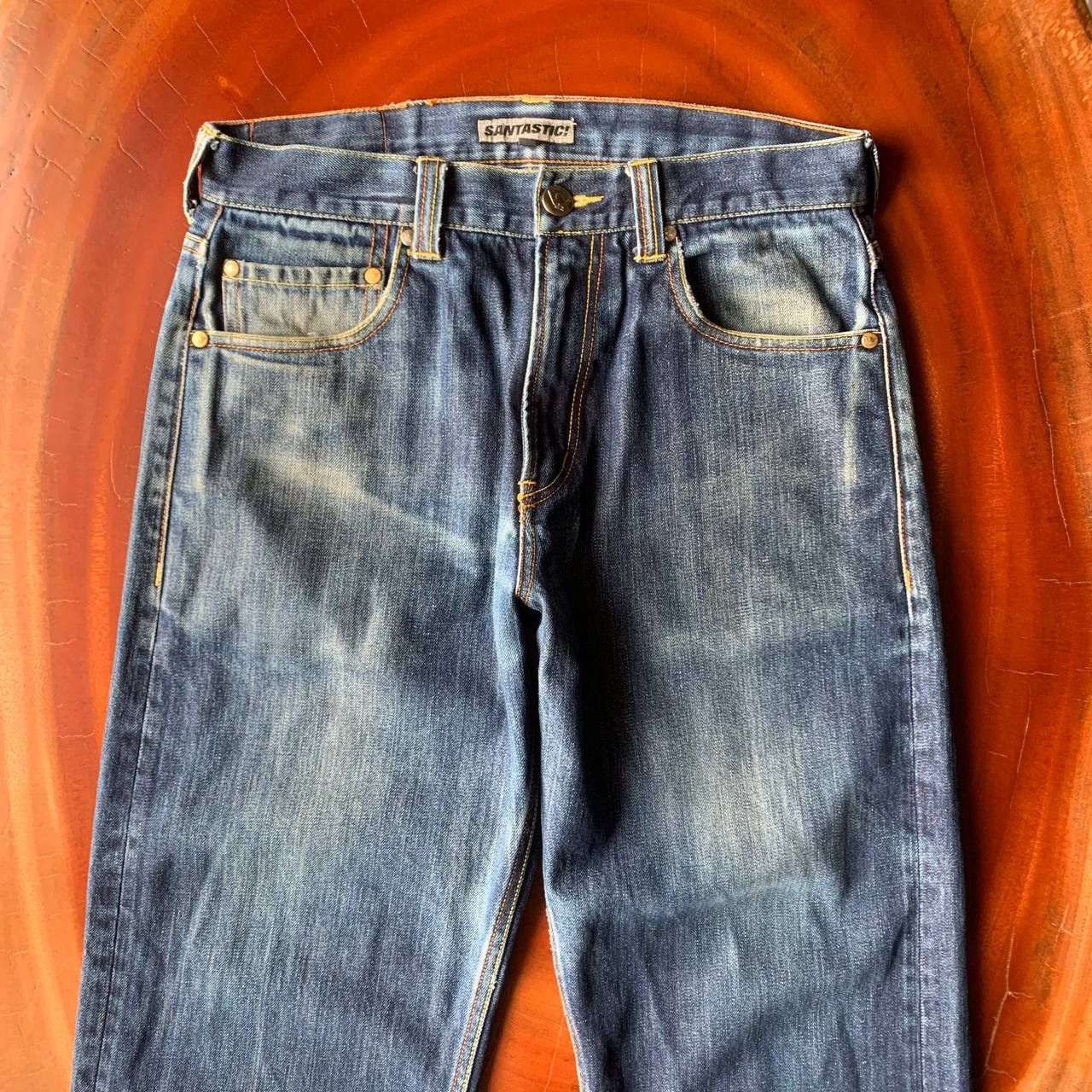 Japanese Brand Santastic Saru Tokyo Tribe Distressed Blue Denim Pants Size US 32 / EU 48 - 4 Thumbnail