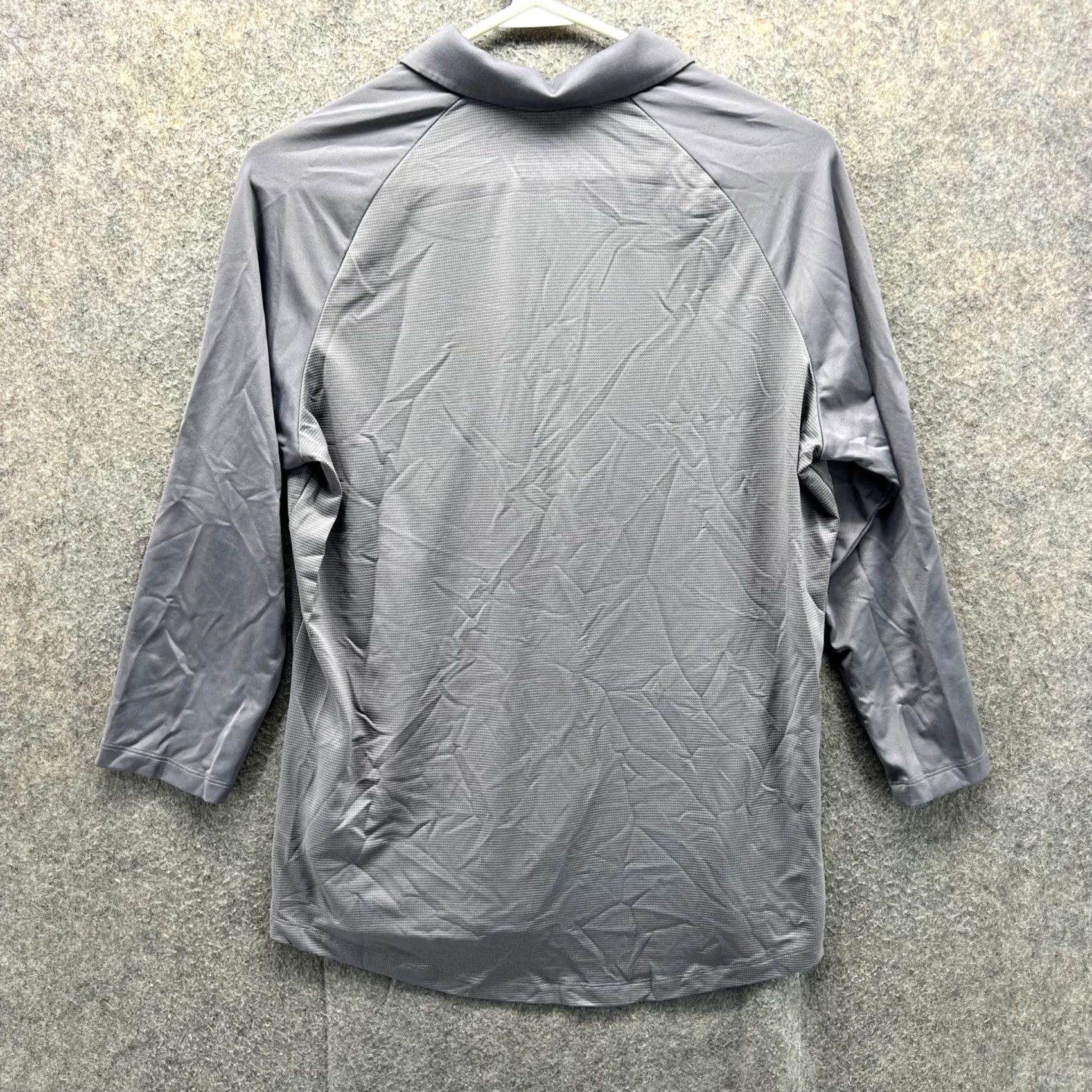 Adidas VINTAGE Adidas Polo Shirt Women Large Gray Long Sleeve Climalite Knit Jersey Golf Casual Women Mens Size L / US 10 / IT 46 - 2 Thumbnail