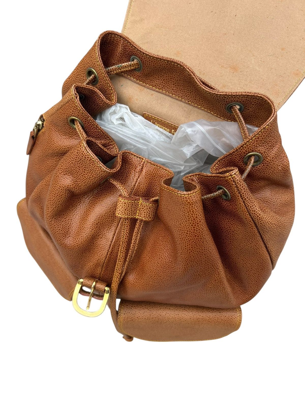 Leather Vintage L’ Homme Femme Leather Backpack Bag Size ONE SIZE - 19 Thumbnail
