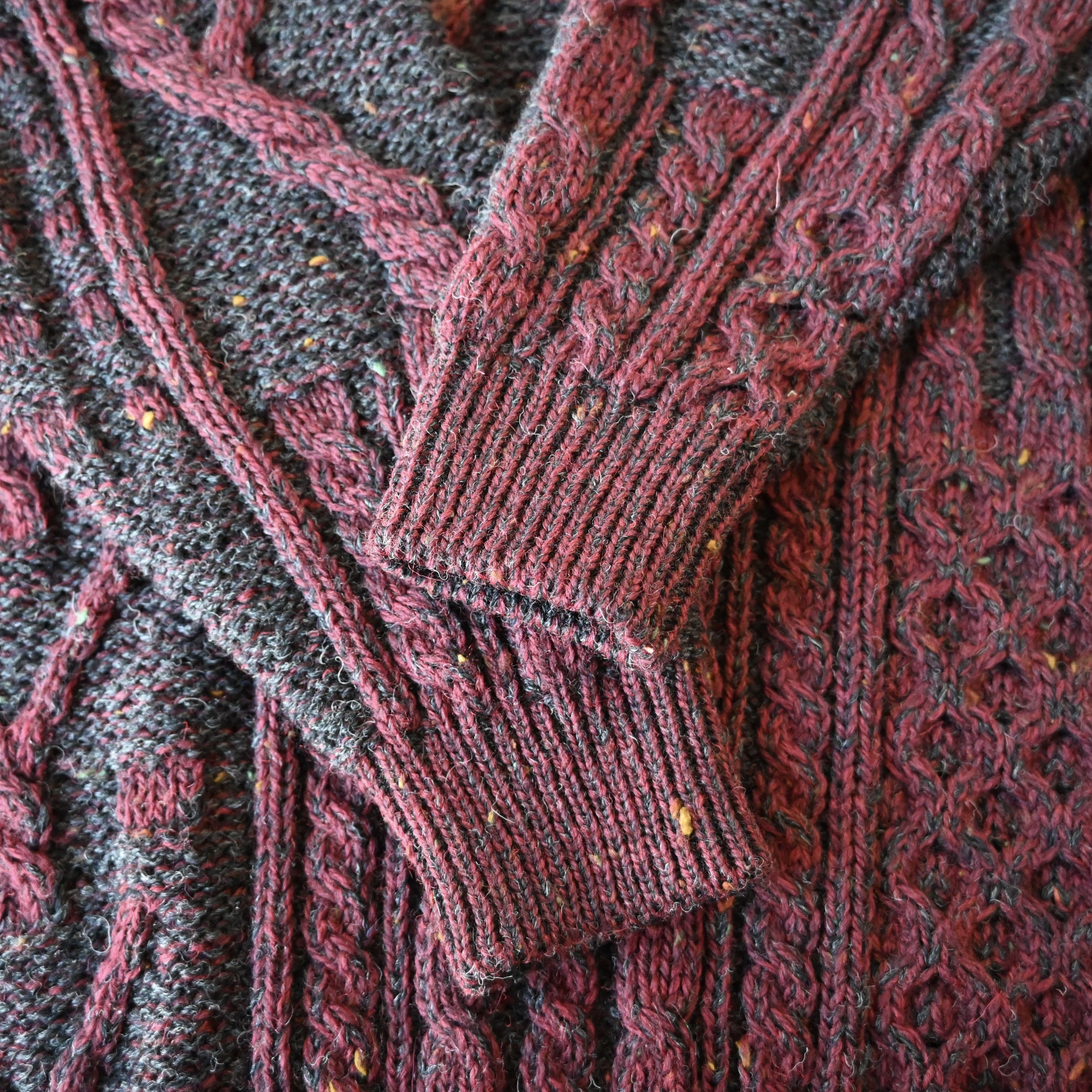 Vintage Vintage 1990s multi-aran panel knit sweater made in Ireland Size US L / EU 52-54 / 3 - 14 Thumbnail