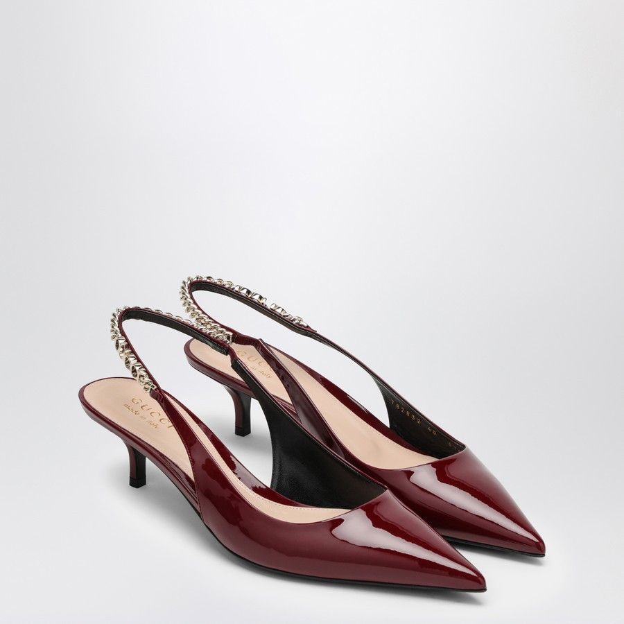 o1d2blof0824 Leather Signorina Decollete in Dark Red