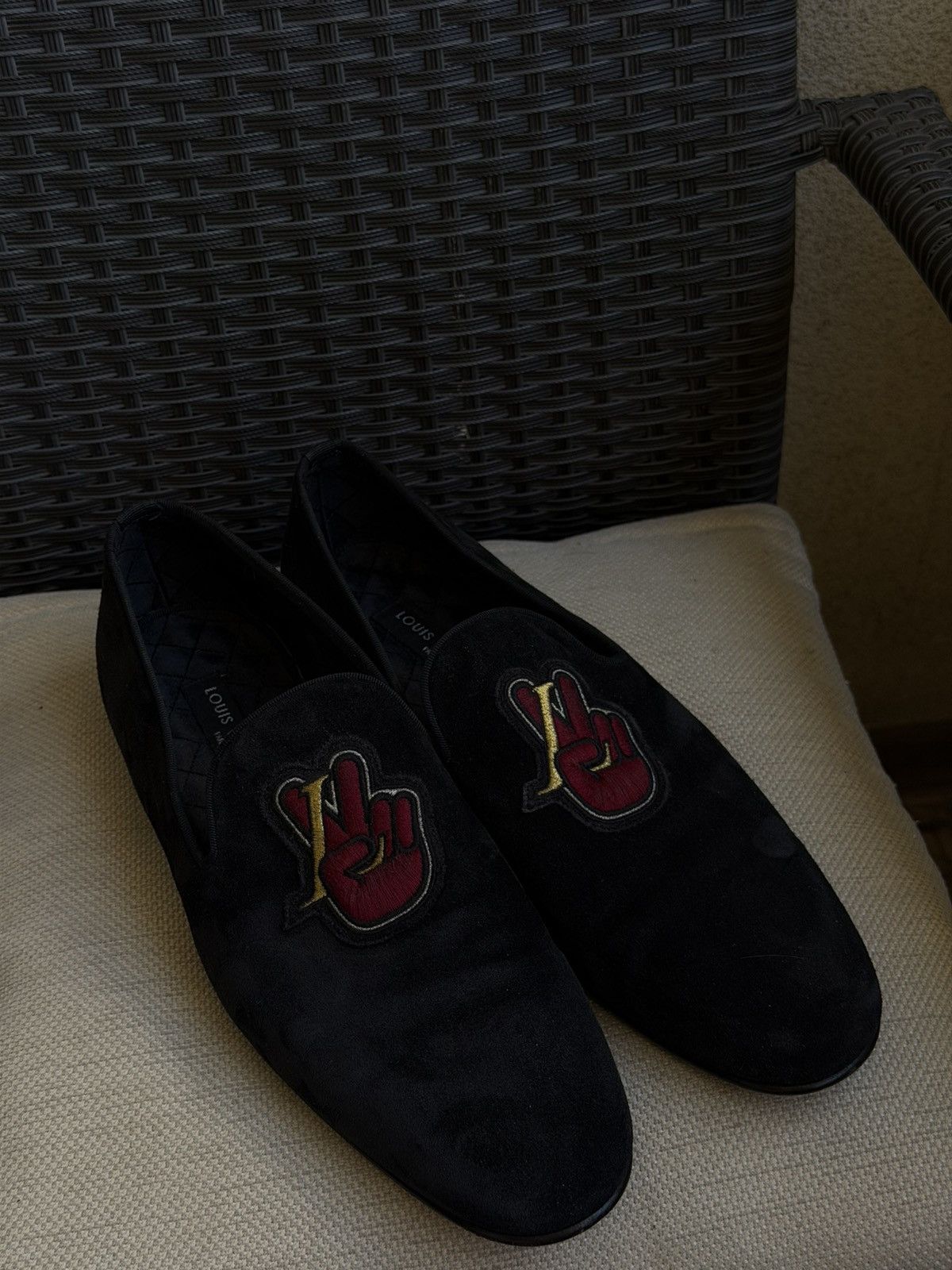 Louis Vuitton Louis vuitton loaffers HAND PEACE LOGO EMBROIDERY Size US 8 / EU 41 - 14 Thumbnail
