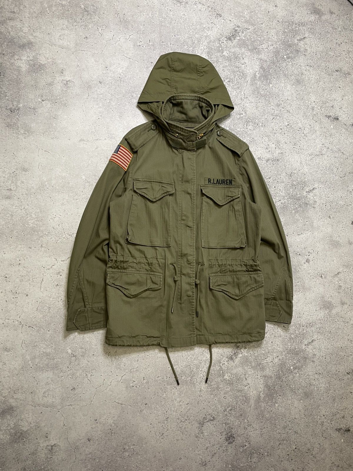 Polo Ralph Lauren × Vintage Polo Ralph Lauren Military Army Herringbone Cotton Jacket Size US M / EU 48-50 / 2 - 1 Thumbnail