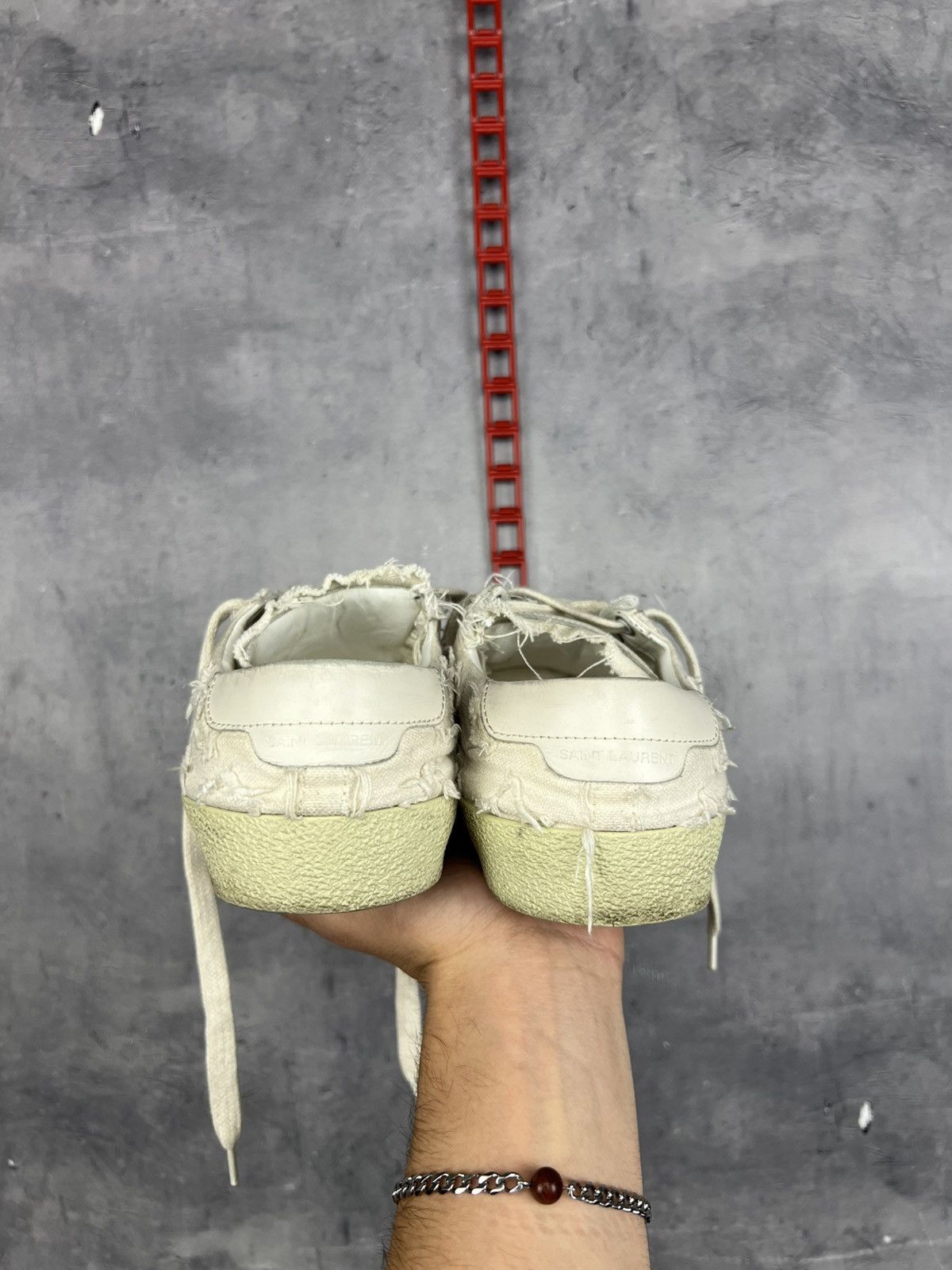 Saint Laurent Paris Saint Laurent Canvas Distressed Accents Sneakers Sz 37/24cm Size US 7 / IT 37 - 11 Thumbnail