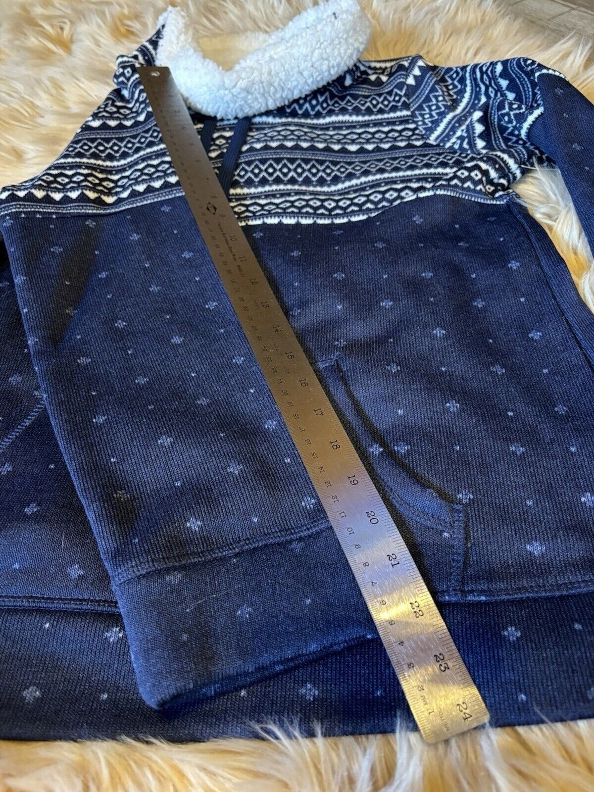St. Johns Bay St. Johns Bay Blue White Fleece Mock Neck Sweater size M Size M / US 6-8 / IT 42-44 - 12 Thumbnail
