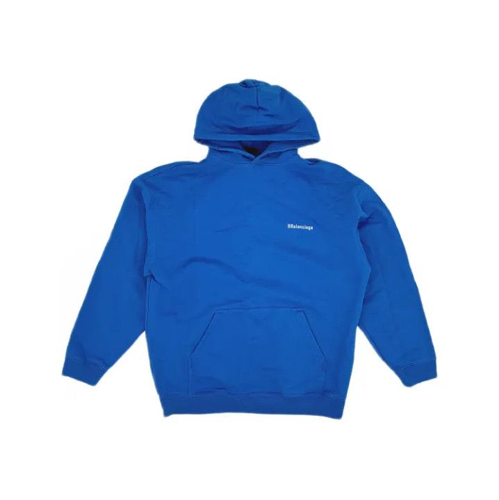 Balenciaga Balenciaga Casual Minimalist Hoodie in Bright Blue Size US S / EU 44-46 / 1 - 1 Thumbnail