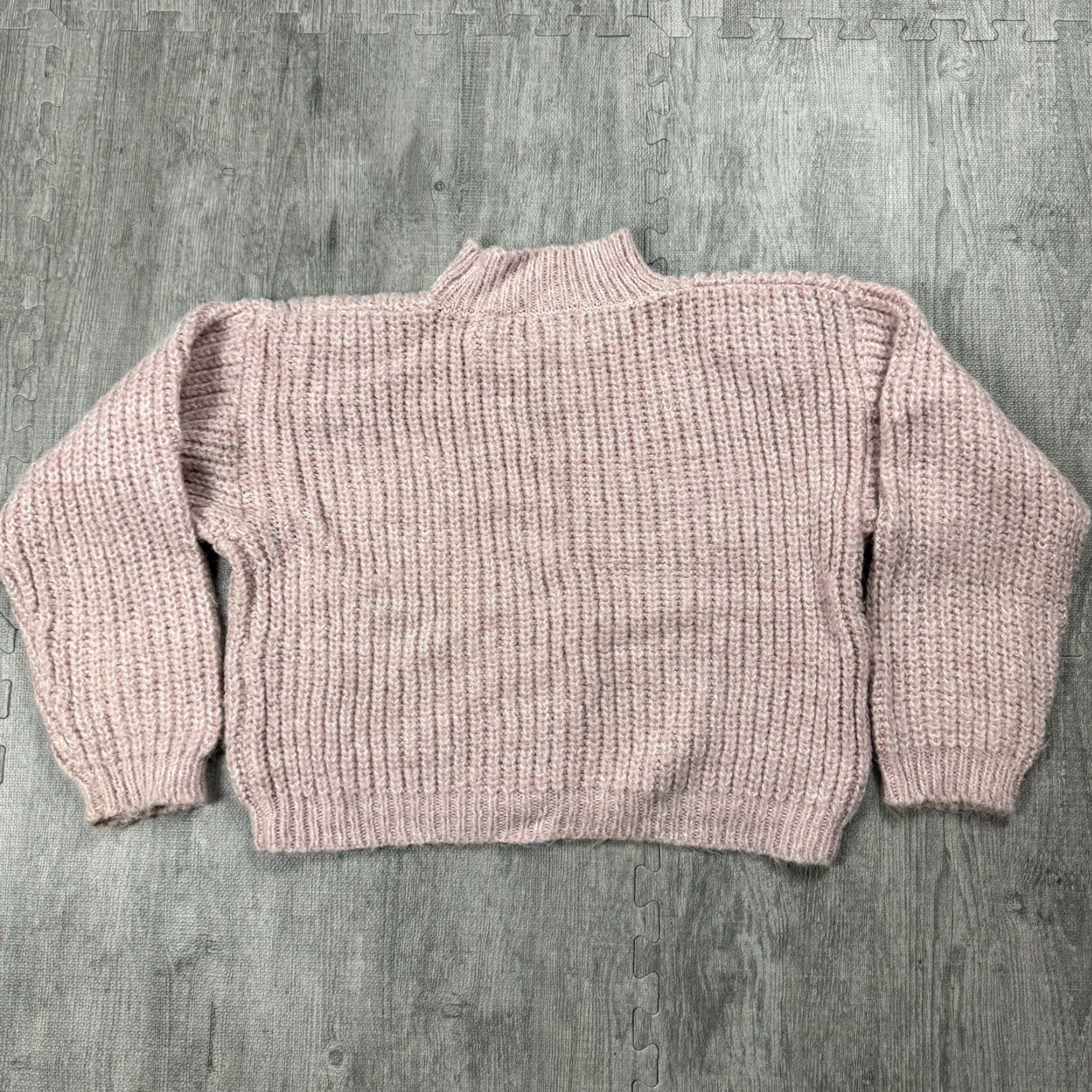 Pinko VTG Tarazzia 80s Fuzzy Knit Crop Sweater Pullover Mock Neck WMNS L Pink 1980s Oversized Womens L Size L / US 10 / IT 46 - 7 Thumbnail