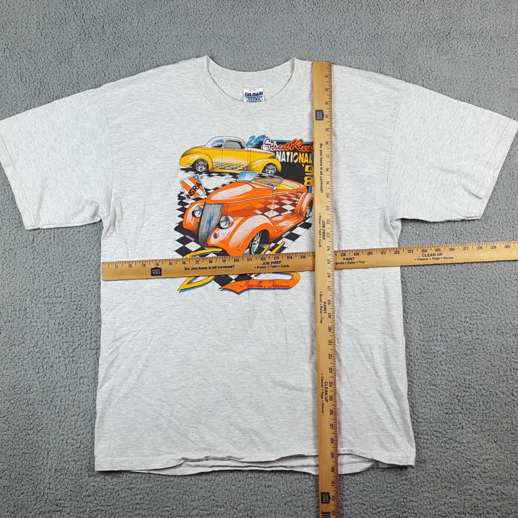 Gildan Vintage NSRA 90s Street Rod Classic Car Show Mens XL Hot Rod NASCAR T Shirt Gray Cotton Embroidered Logo Short Sleeve Crew Neck Gildan Size US XL / EU 56 / 4 - 6 Thumbnail