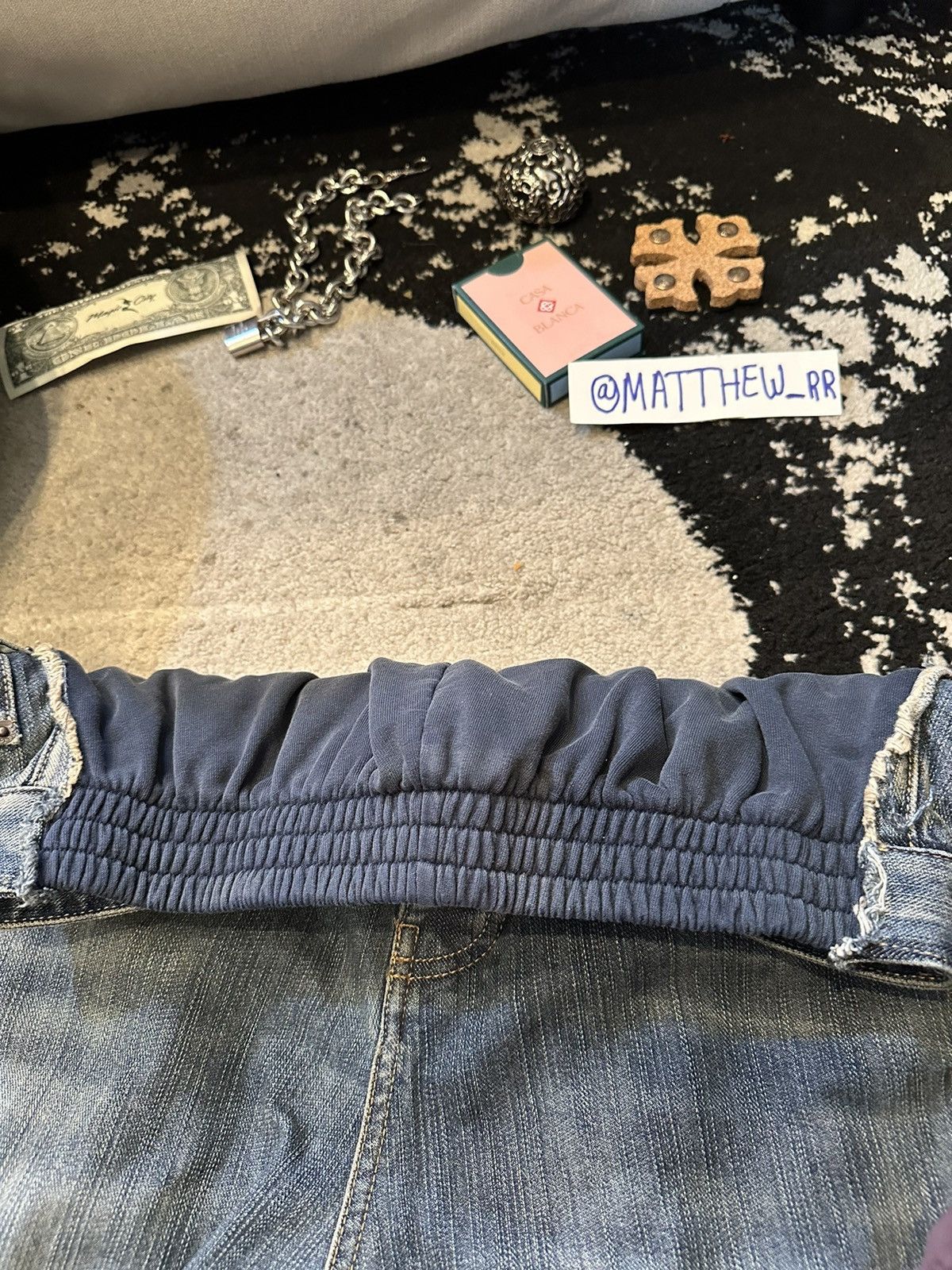 Balenciaga BALENCIAGA SS23 HYBRID DENIM NAVY SWEATPANTS Size US 32 / EU 48 - 15 Thumbnail