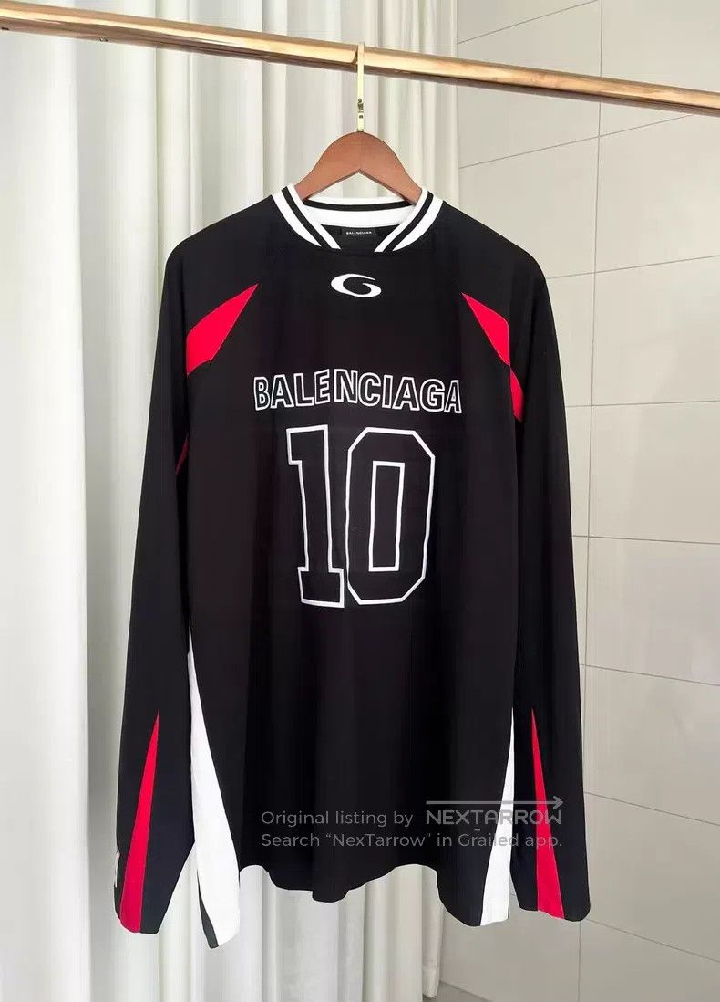 Balenciaga Balenciaga Paris Black Long Sleeve Soccer Jersey | Grailed