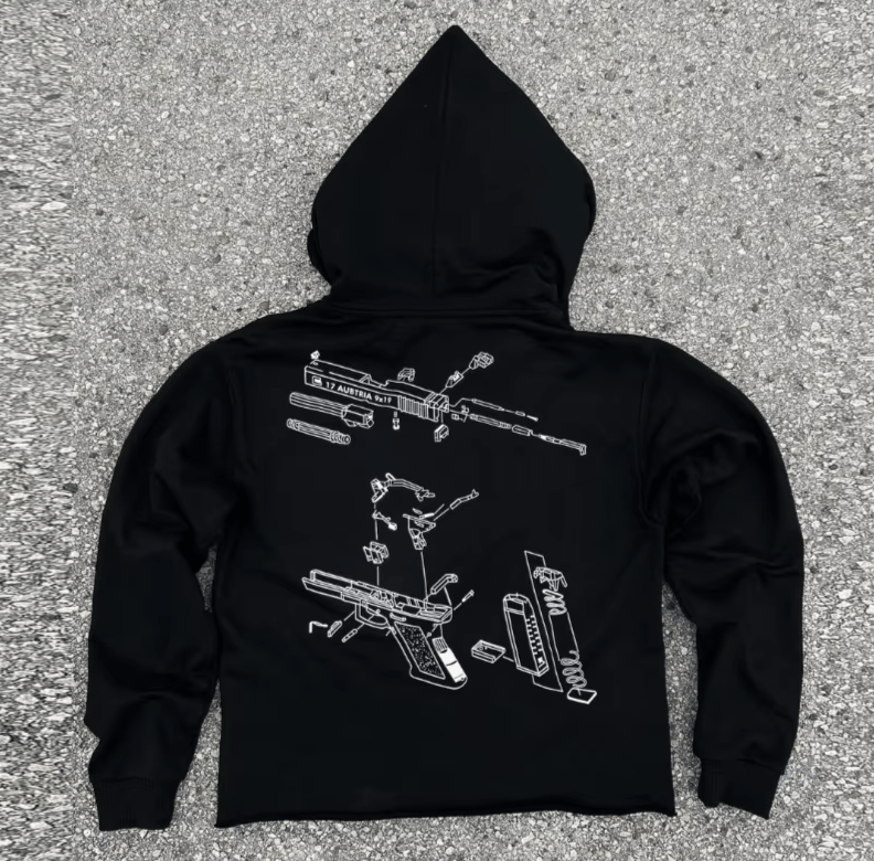 Japanese Brand Gun Pattern Printed Oversized Hoodies Size US S / EU 44-46 / 1 - 1 Thumbnail