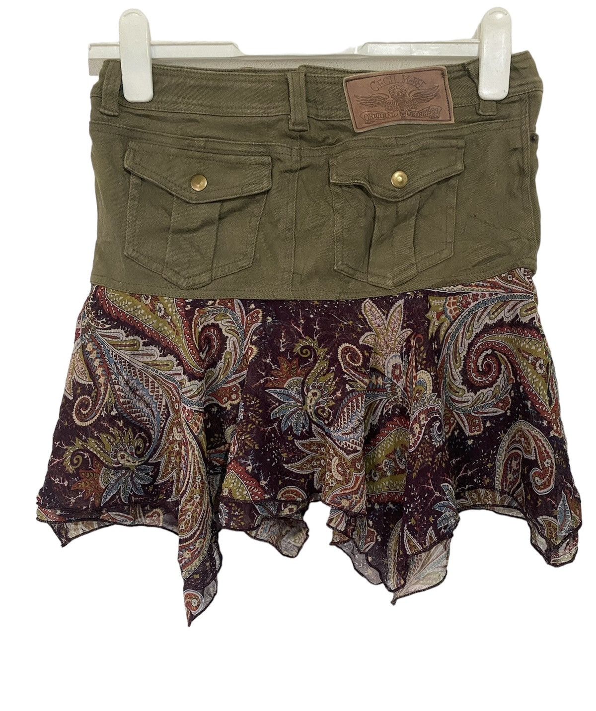 Japanese Brand CECIL McBEE Mini Skirt Rare Design Size 28" / US 6 / IT 42 - 3 Thumbnail