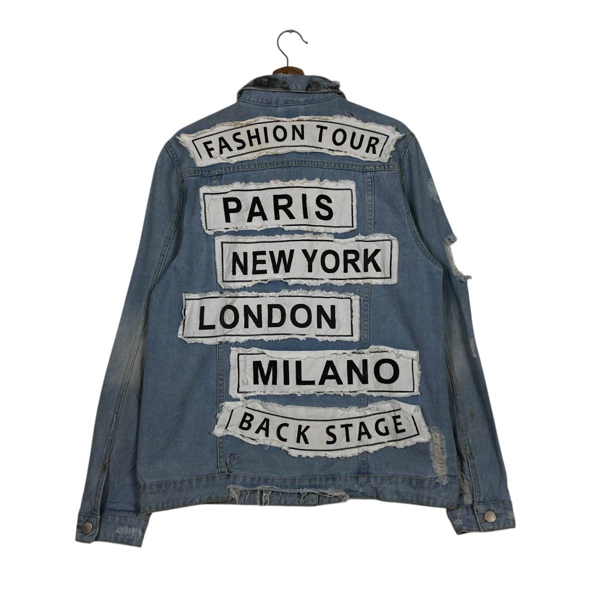 Vintage 🔥VINTAGE DENIM SHIRT JACKET BIKER PUNK DESIGN BAZI USA Size US M / EU 48-50 / 2 - 10 Thumbnail