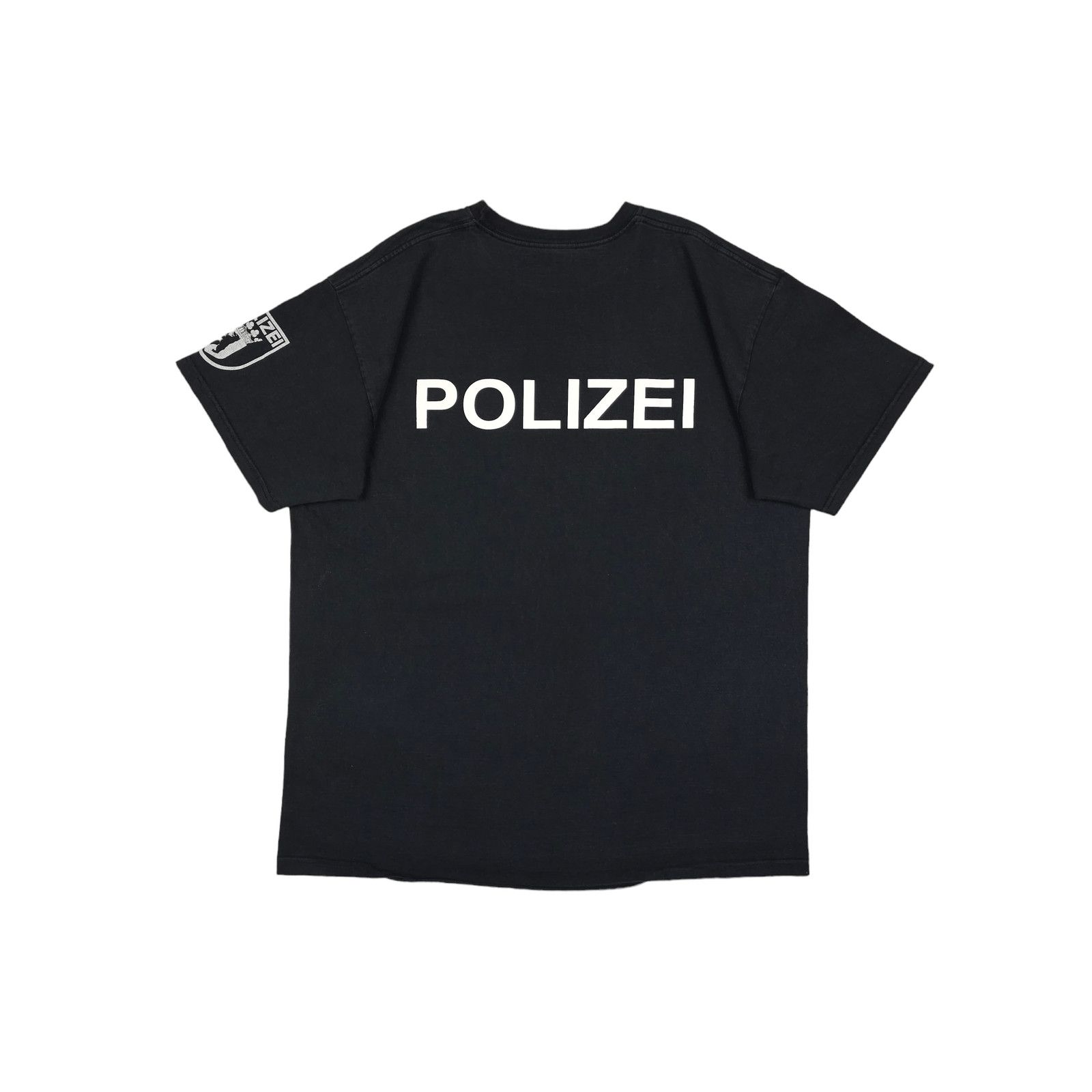 Vintage 💎 90s Vetements Style Faded Polizei T-shirt Size XL Kanye Size US XL / EU 56 / 4 - 1 Thumbnail