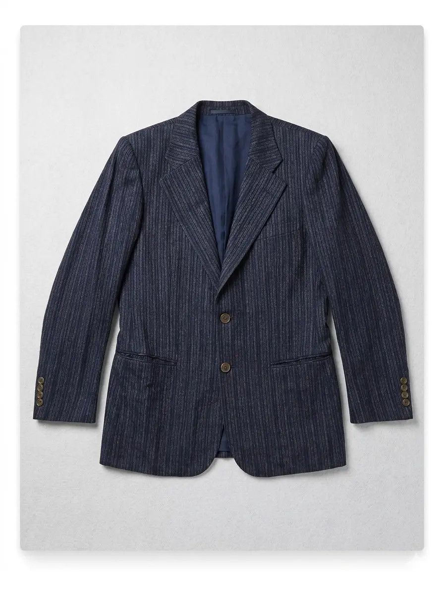 Saint Laurent Paris Vintage 90s Yves Saint Laurent Pinstripe Wool Blazer Size 40L - 1 Thumbnail