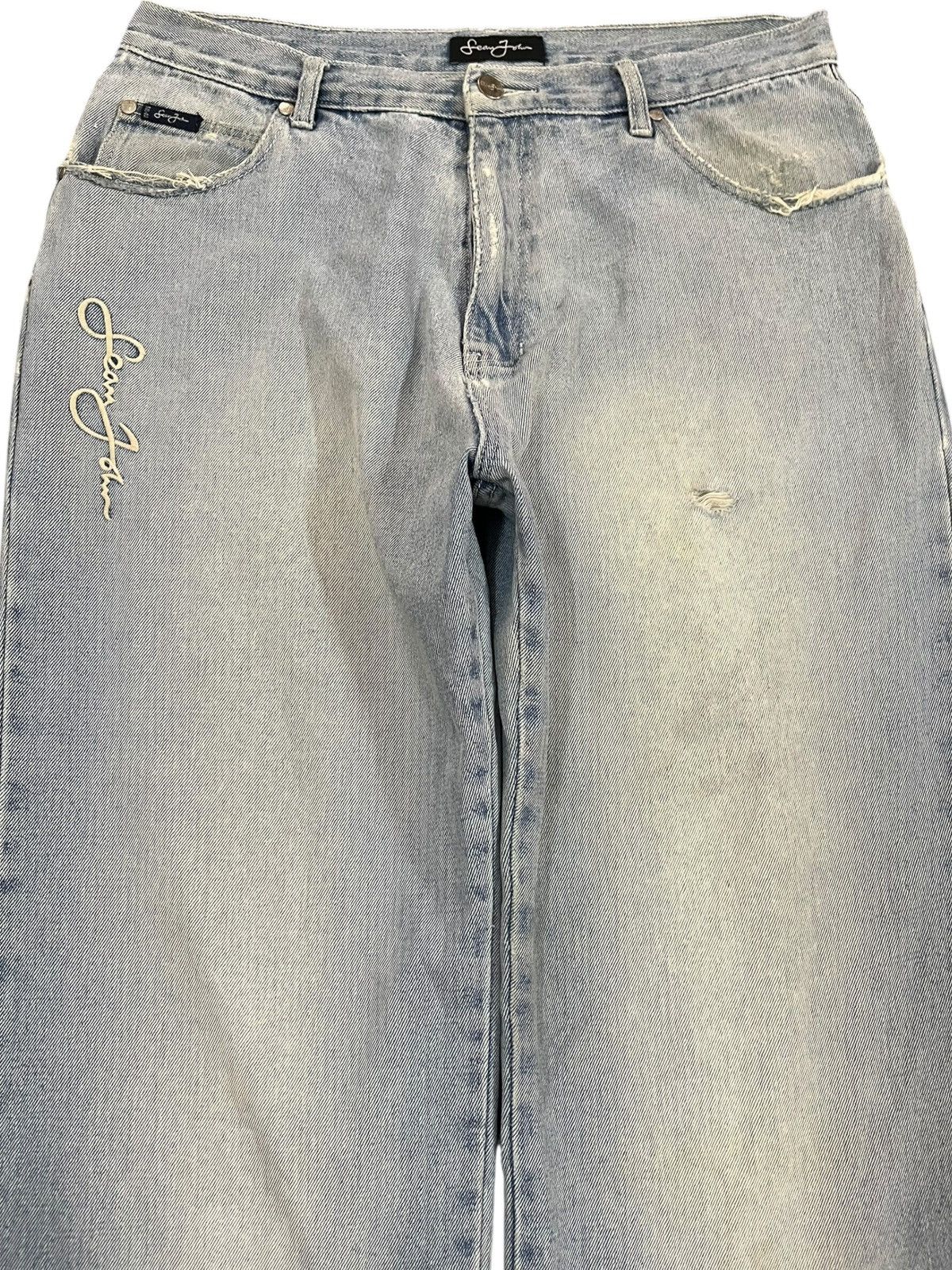 Le Grande Bleu (L.G.B.) × Sean John Vintage Sean John Baggy Faded Denim Size US 33 - 2 Thumbnail