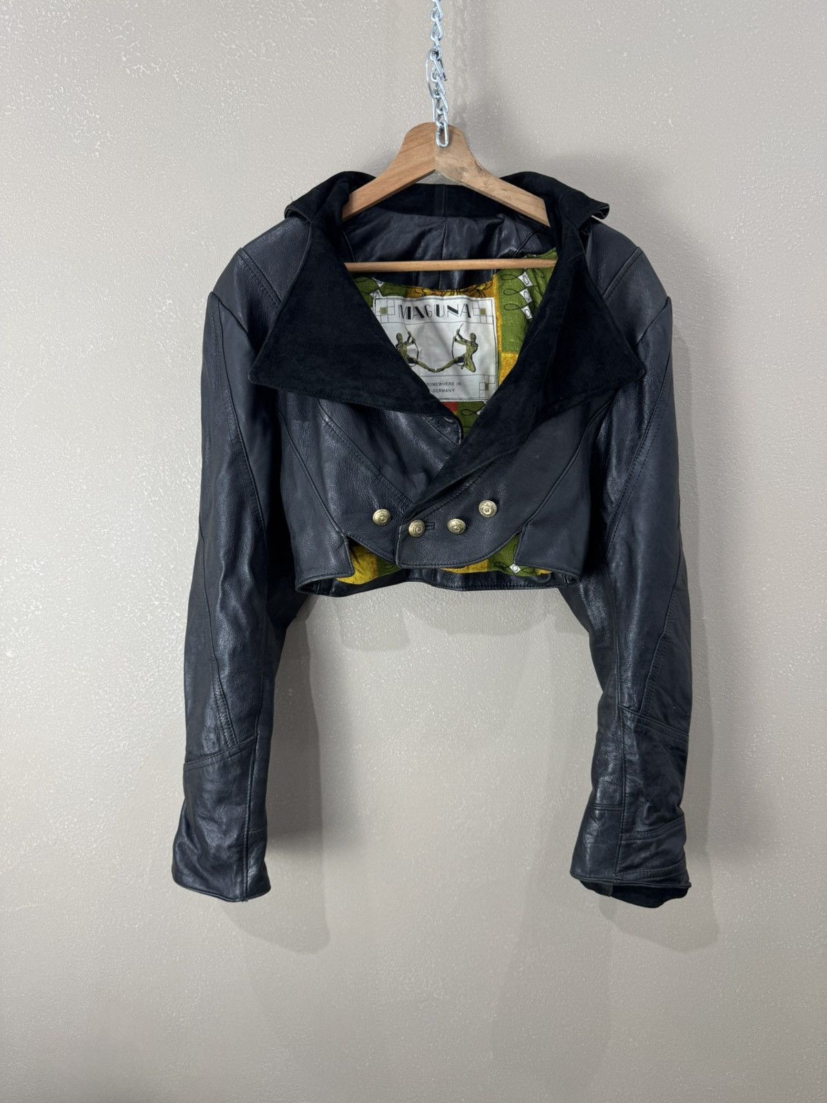 Vintage Vintage 80s German Black Leather Cropped Jacket Size M / US 6-8 / IT 42-44 - 1 Thumbnail