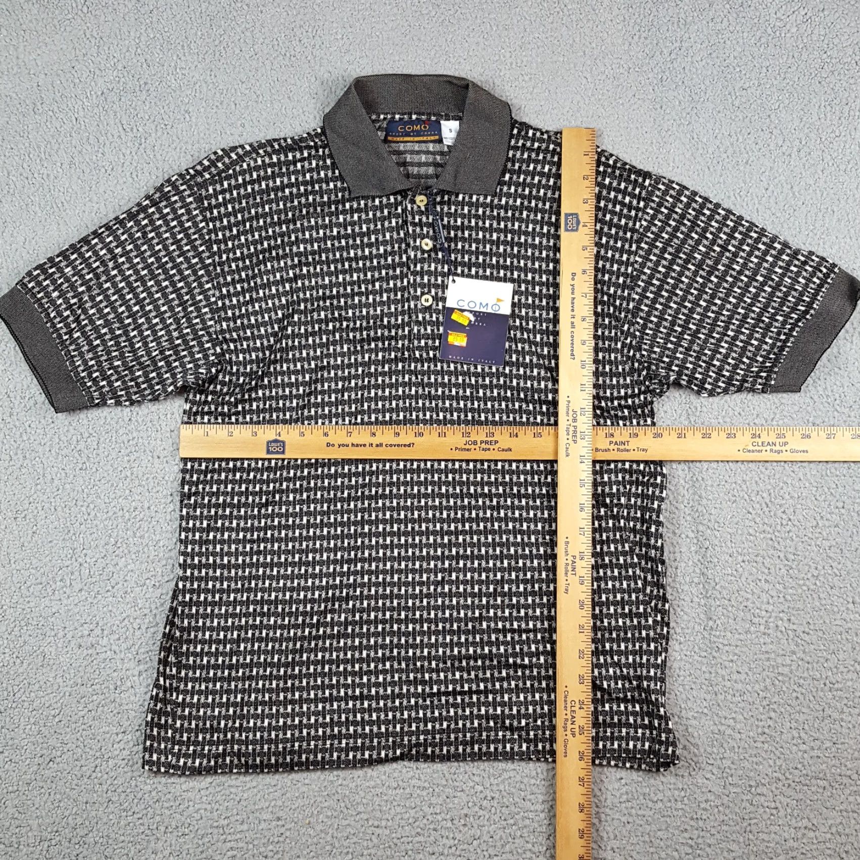Vintage VINTAGE Como Polo Shirt Skater Houndstooth Gray Men’s Small Size S Button Collar Size US S / EU 44-46 / 1 - 7 Thumbnail