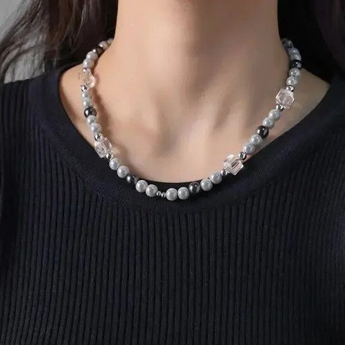 Jewelry Reflective Bead Splice Collar Neck Choker Chain Size ONE SIZE - 2 Thumbnail