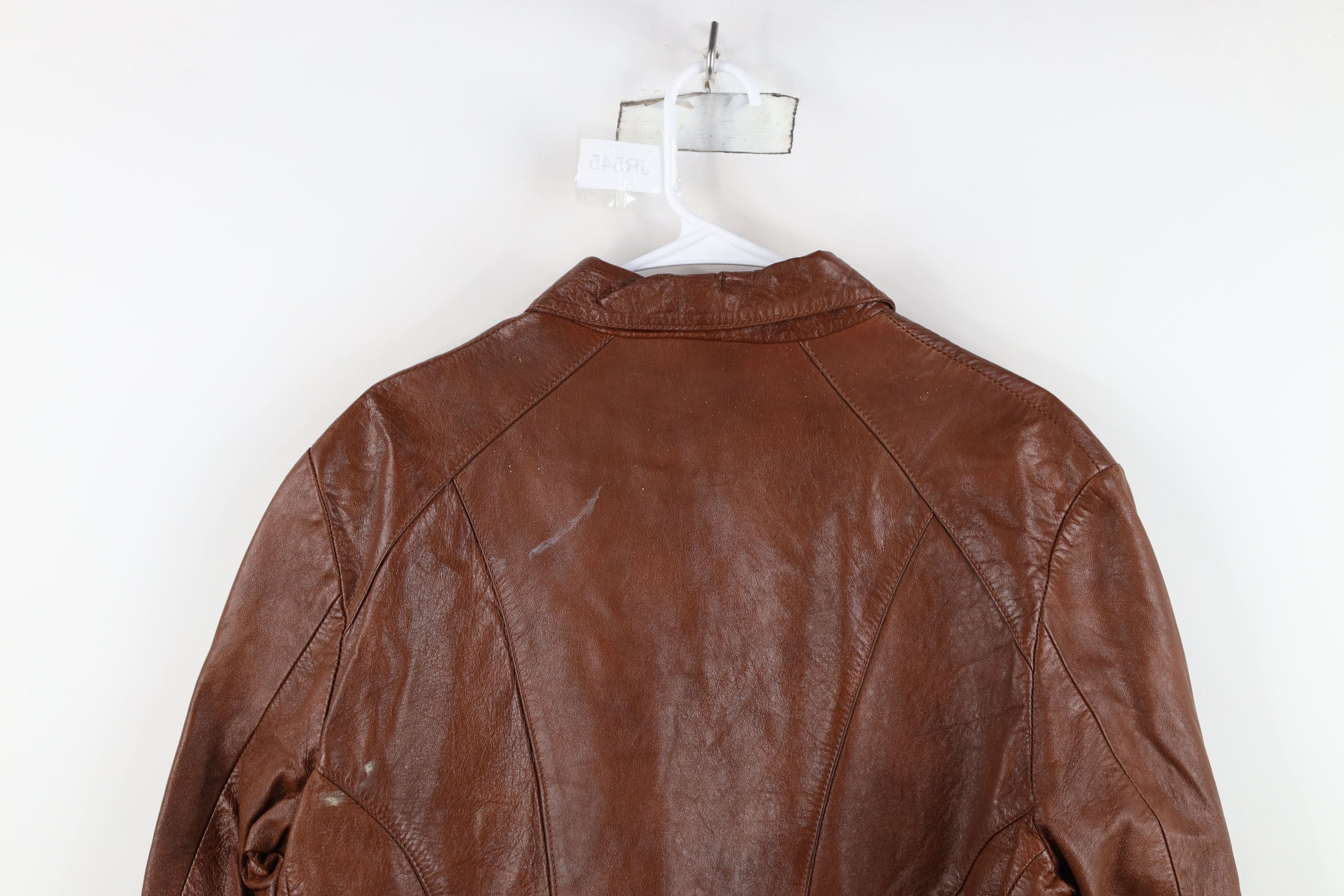 Vintage Vintage 60s 70s Streetwear Leather Full Zip Jacket Brown Size US XXL / EU 58 / 5 - 16 Thumbnail