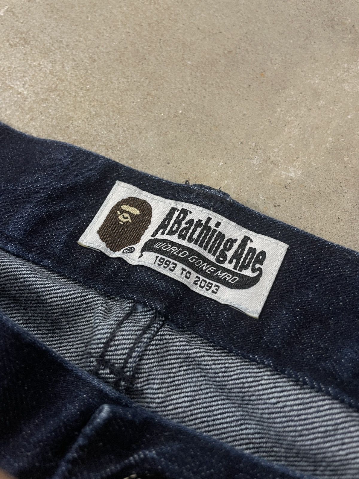 Bape × Nigo BAPE Baby Milo Banana DENIM Pants - a bathing ape size L Size US 32 / EU 48 - 5 Thumbnail