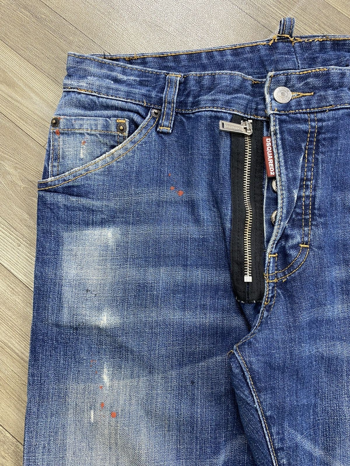 Dsquared2 2000s Dsquared2 Busted Distressed Patch Y2K Hype Faded Jeans Size US 31 - 3 Thumbnail