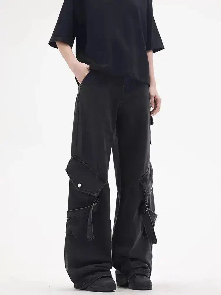 Japanese Brand Black vintage street hip hop baggy jeans Size US 30 / EU 46 - 1 Thumbnail