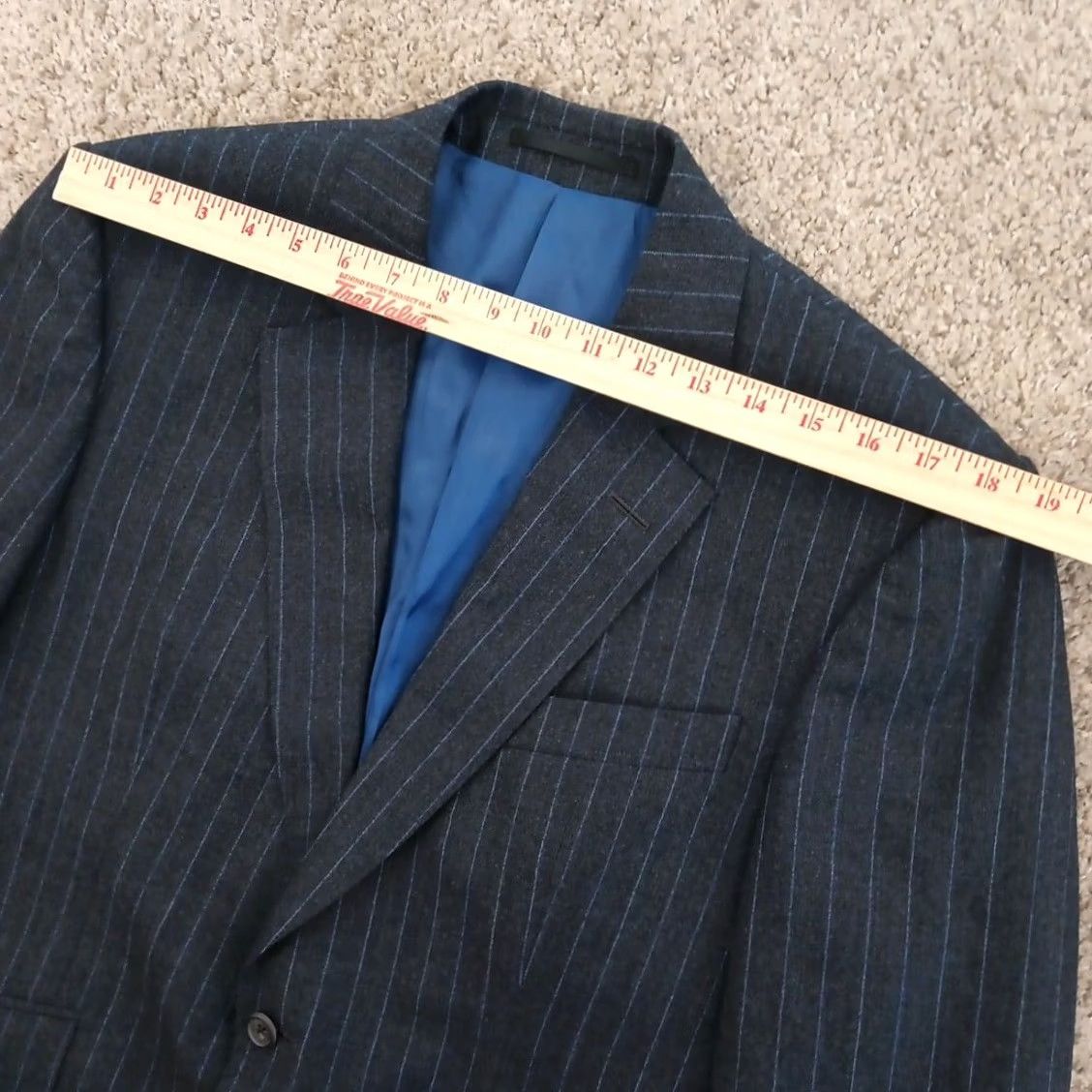 Chester Barrie Chester Barrie Blazer Mens 40 Short Gray Striped Wool Cashmere Double Vent Notch Lapel Blazer jacket two-button chest 42 Regular Mens Size US 40 / EU 56 - 2 Thumbnail