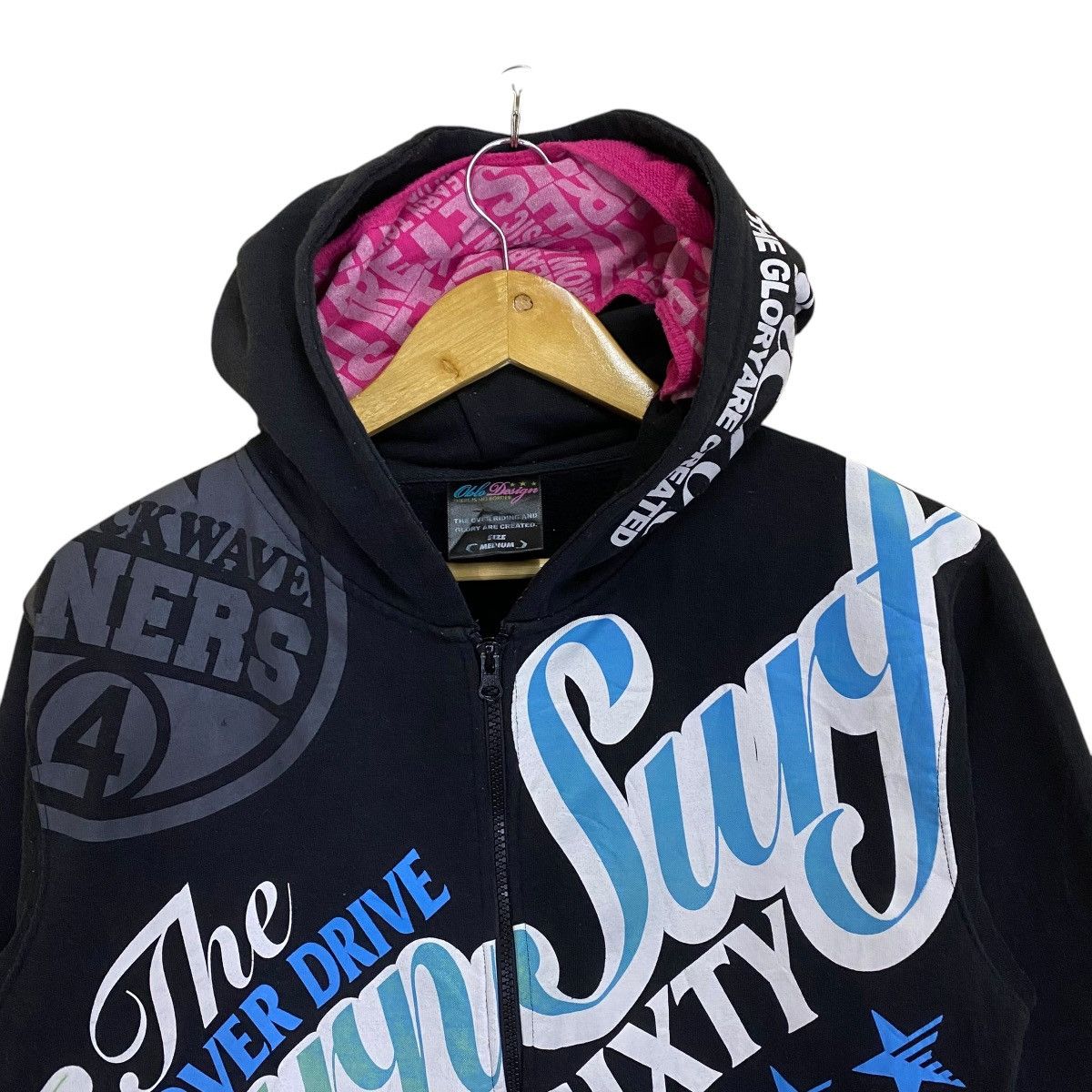 Japanese Brand The Overdrive Burn Surf Sixty by Oblo Design Zipper Hoodie Size US M / EU 48-50 / 2 - 4 Thumbnail